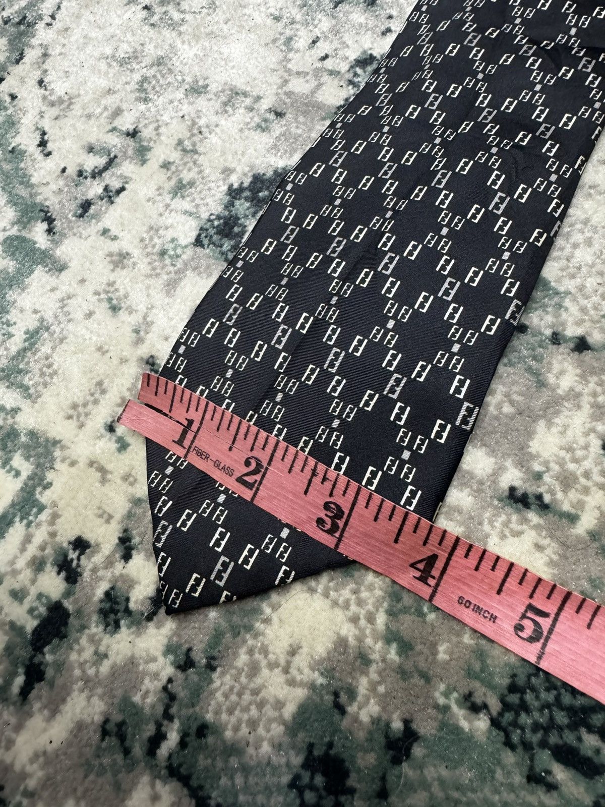 Fendi VINTAGE FENDI FULL MONOGRAM SILK NECK TIE Size ONE SIZE - 3 Thumbnail