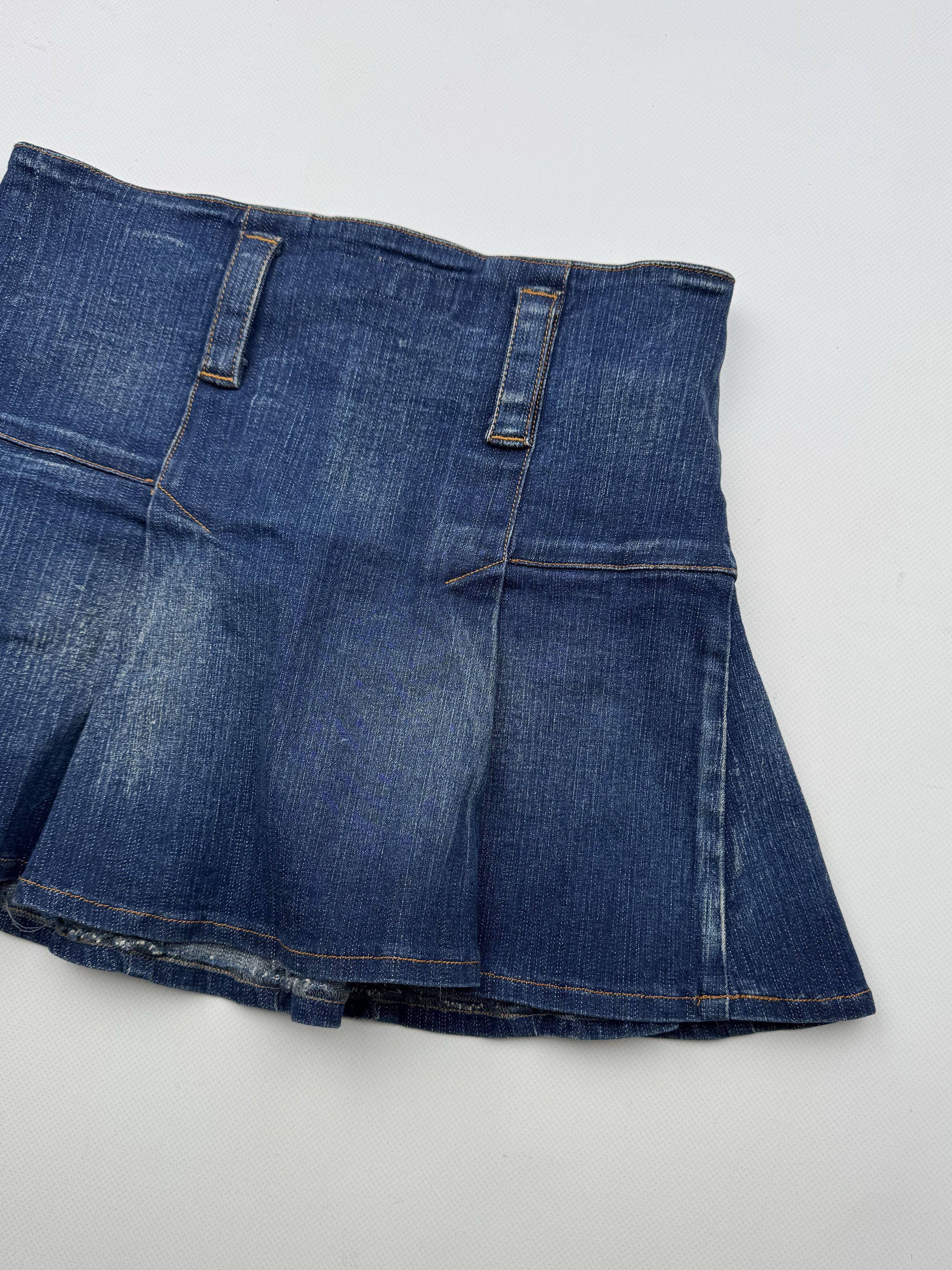 90's Mini Flared Denim Skirt B33(V345)