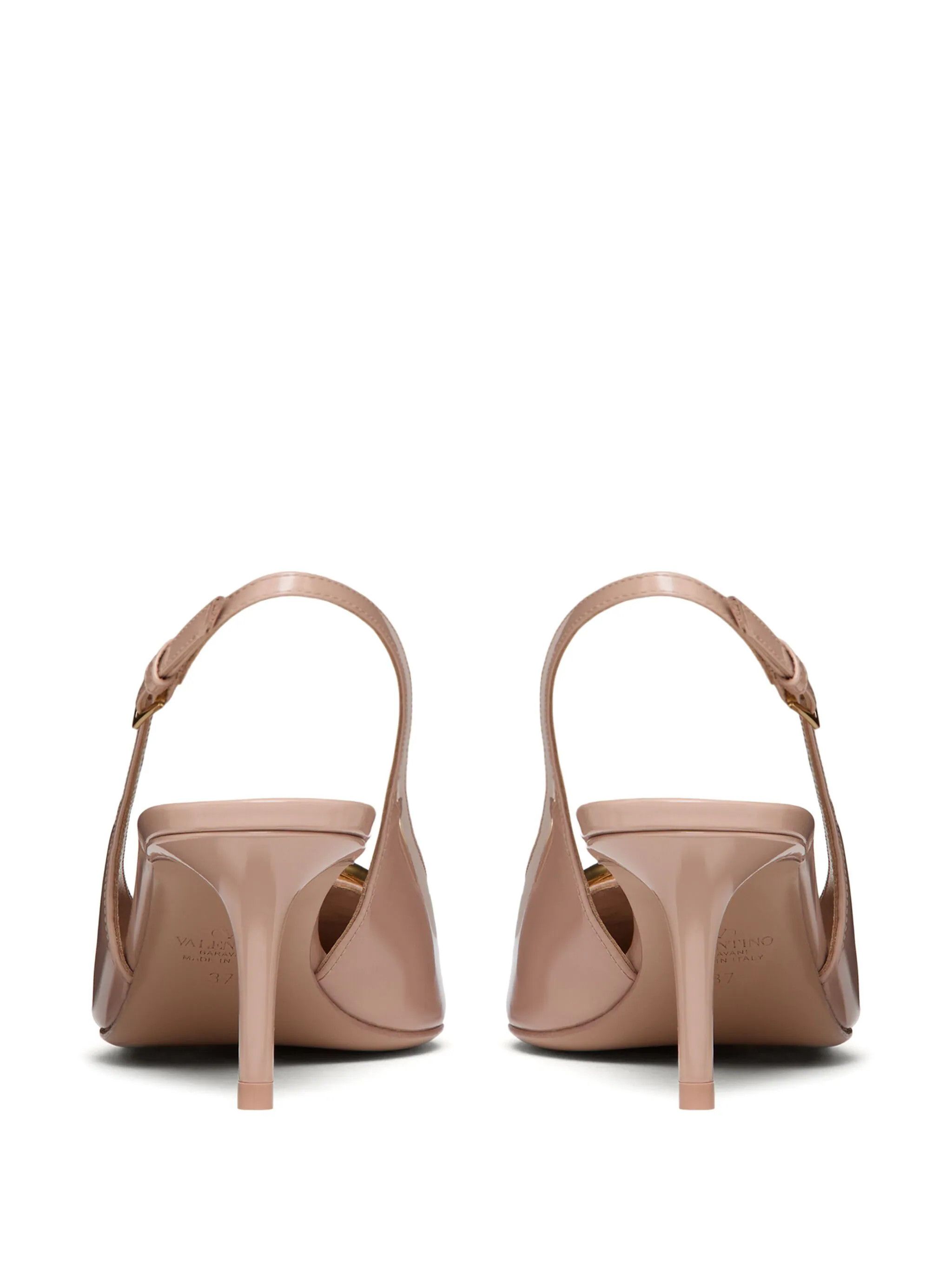 Valentino o1s22i1n0924 Slingback Vlogo Decollete Pumps in Neutro Size US 10 / IT 40 - 3 Thumbnail