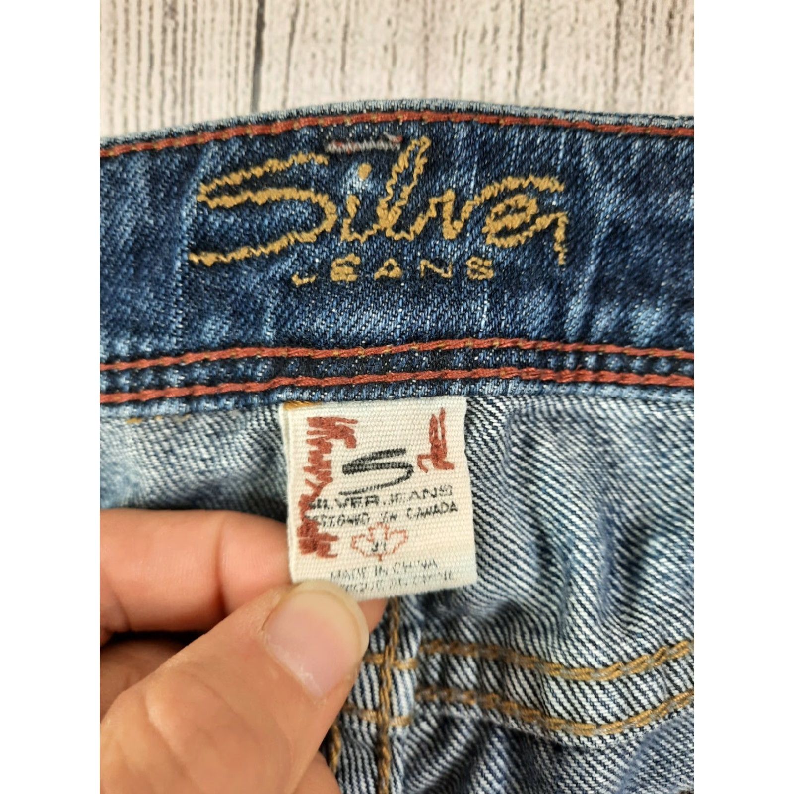Silver Jeans Co. VINTAGE Women' Silver Jeans Aiko Straight Leg Jeans Flood Size 31 Stretch Denim M6J Crop Size 24" / US 00 / IT 34 - 3 Thumbnail