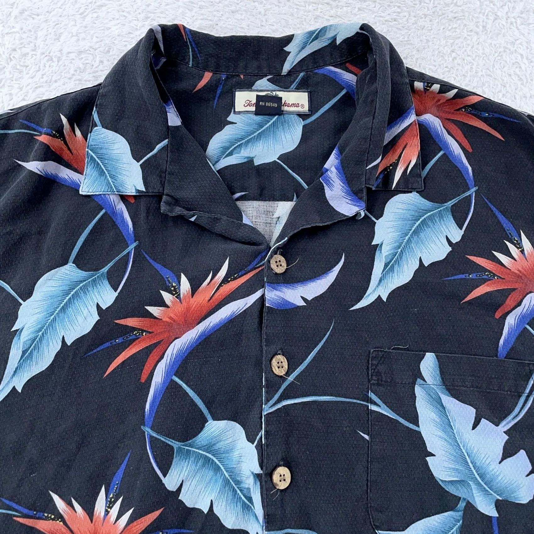 Tommy Bahama Tommy Bahama Shirt Mens Medium Black Silk Floral Hawaiian Aloha Camp Tropical Button-Up Short Sleeve Collared Linen? Size US M / EU 48-50 / 2 - 2 Thumbnail