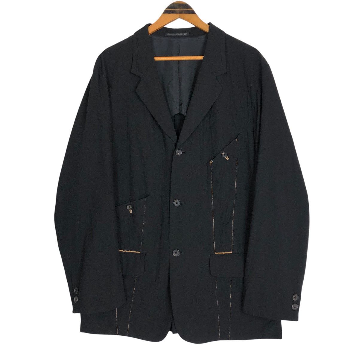 Yohji Yamamoto Vintage Yohji Yamamoto Pour Homme S/S 1999 Wool Light Jacket Size US L / EU 52-54 / 3 - 1 Thumbnail