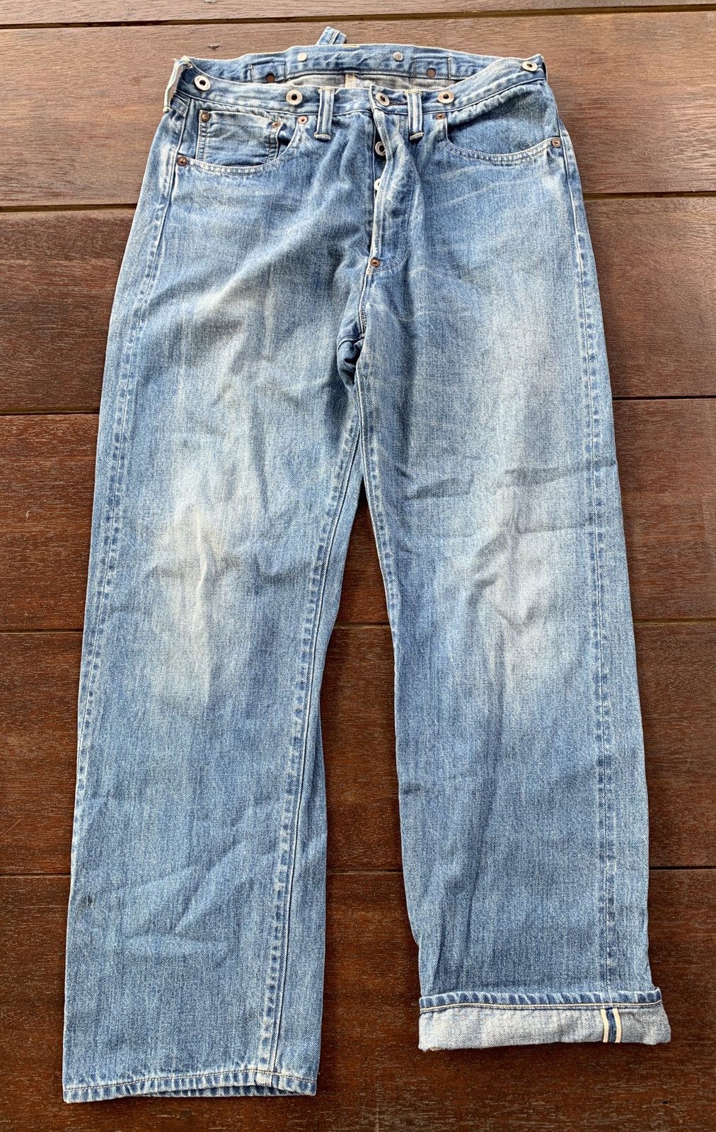 A.PRESSE A. presse Japan selvedge buckle back washed denim pants Size US 31 - 2 Thumbnail