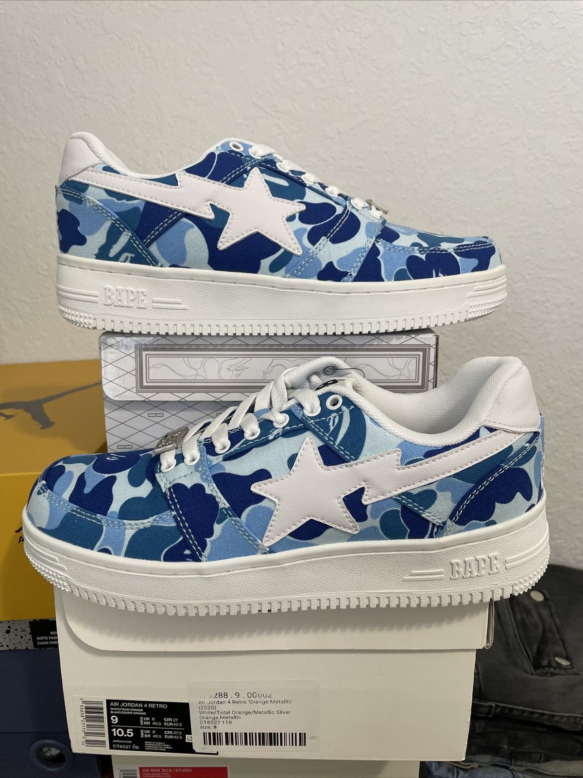 Bape Blue ABC camo canvas low 20th anniversary bapesta | Grailed