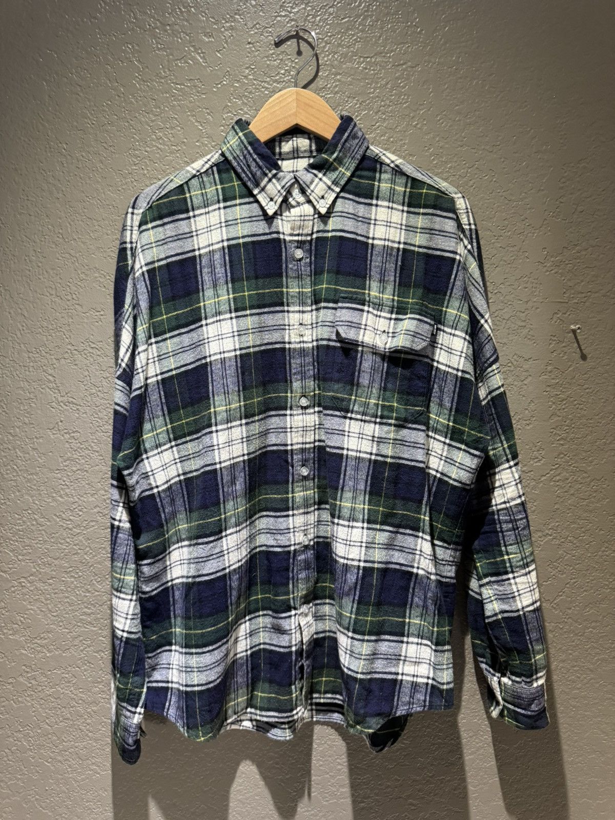 Palace Palace Lumberyak Flannel Green Navy Embridered Back Logo Med Size US M / EU 48-50 / 2 - 1 Thumbnail