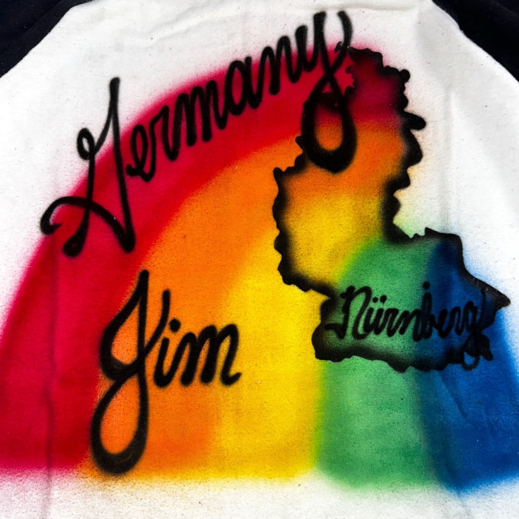 Rainbow VINTAGE Germany Raglan 80s Rainbow VTG T Shirt Cool Graphic Jim Memory Travel Europe XL Mens Size US XL / EU 56 / 4 - 2 Thumbnail