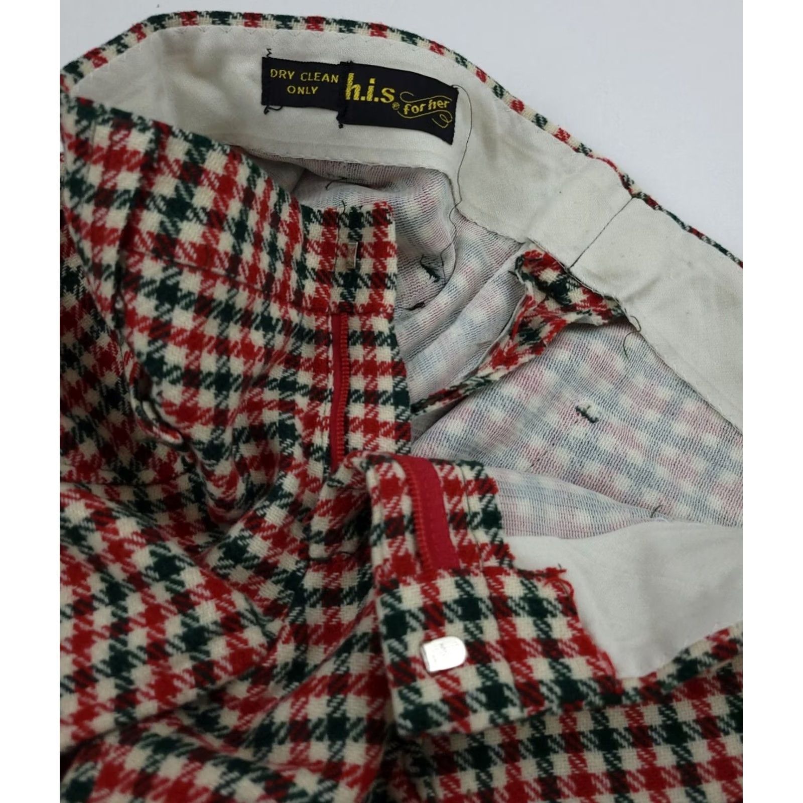 Bell VINTAGE HIS For Her Pants Houndstooth Wool Bell Bottom USA True Vtg Rare 70s Size 30" / US 8 / IT 44 - 3 Thumbnail