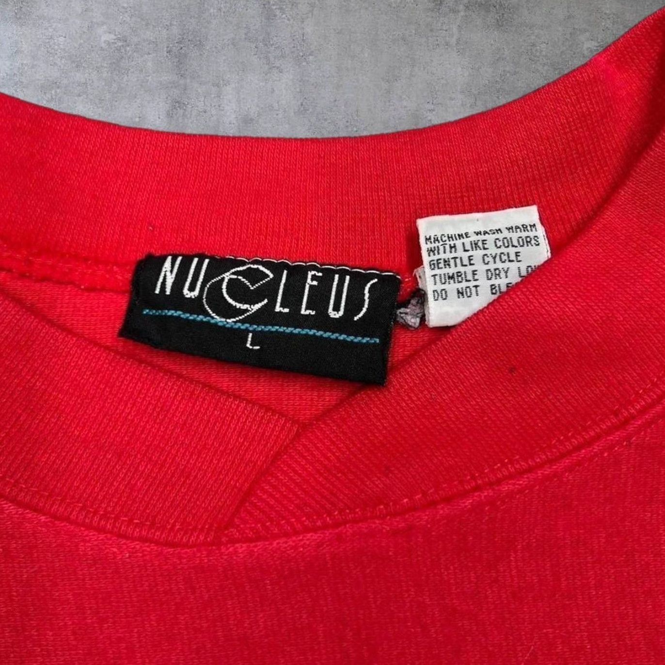 Vintage VINTAGE Nucleus Colour Block Crewneck Sweatshirt Large Grey Red White Mens Sweatshirt Size US L / EU 52-54 / 3 - 3 Thumbnail