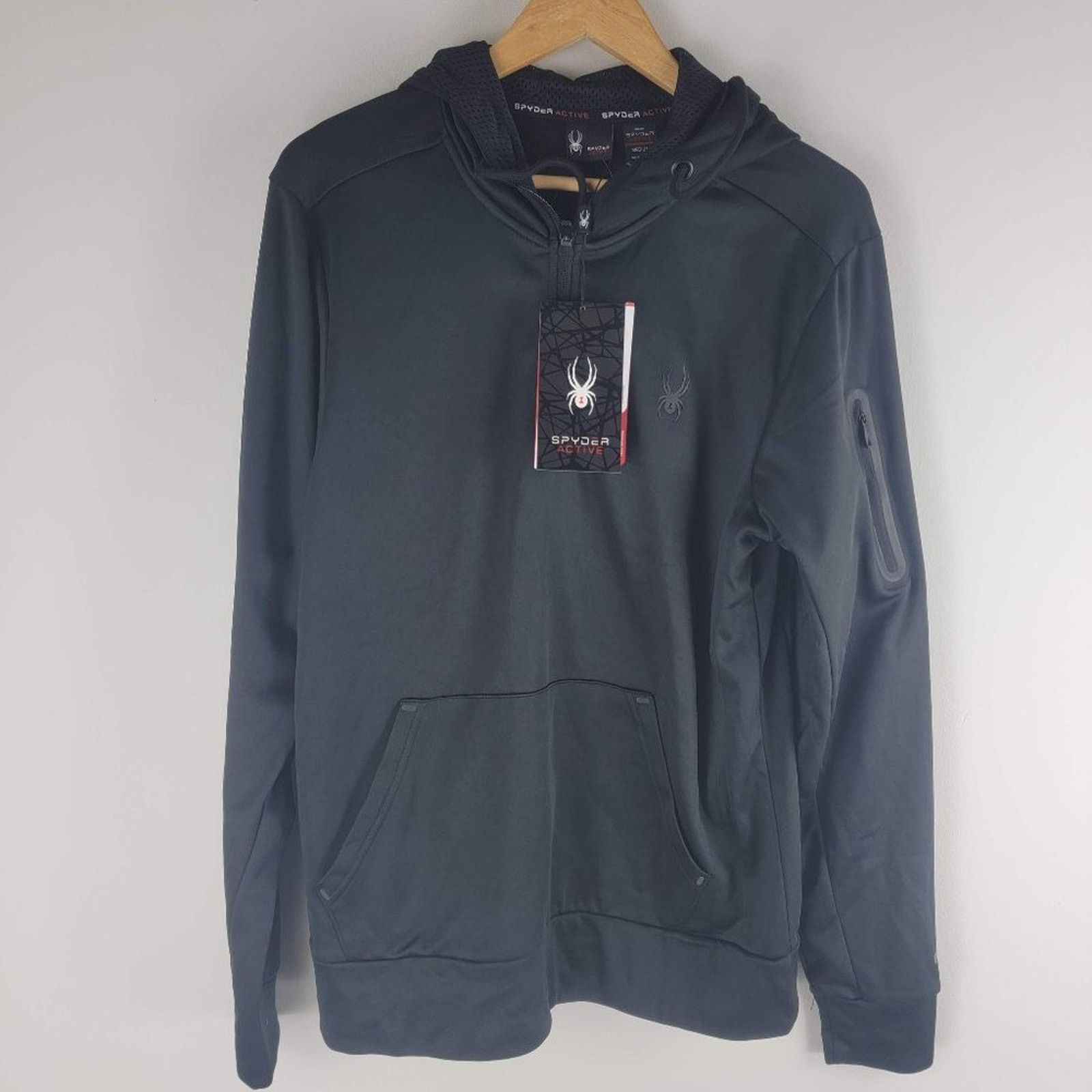 Spyder NWT Spyder active 1/4 zip jacket breathable sports black M Size US M / EU 48-50 / 2 - 2 Thumbnail