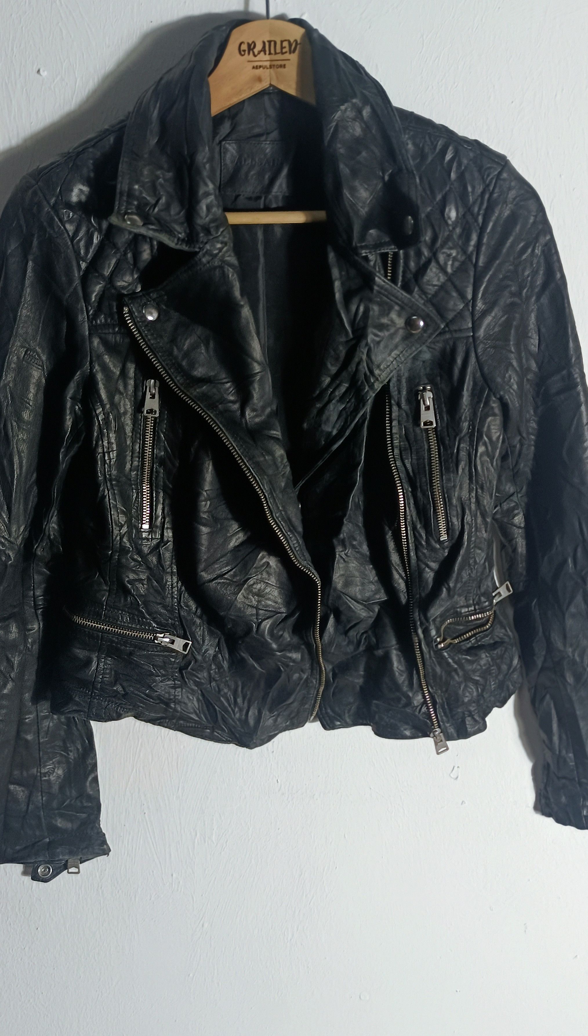 Allsaints 🔥Allsaints Cargo Leather Biker Multi Zipper Jacket Size US XS / EU 42 / 0 - 2 Thumbnail