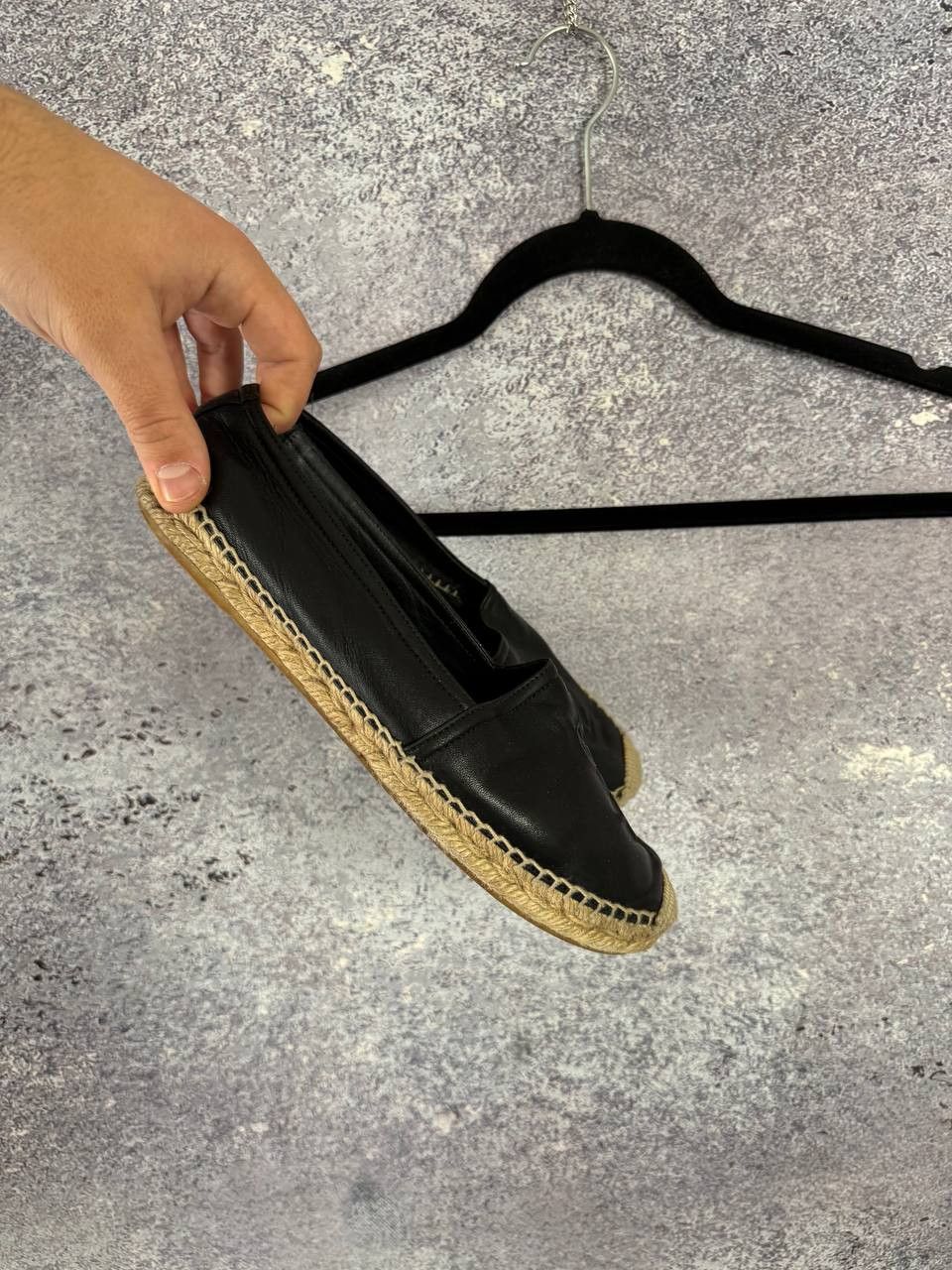 Saint Laurent Paris YSL Black Yves Saint Laurent Monogram Espadrille 37 sz Size US 7 / IT 37 - 2 Thumbnail