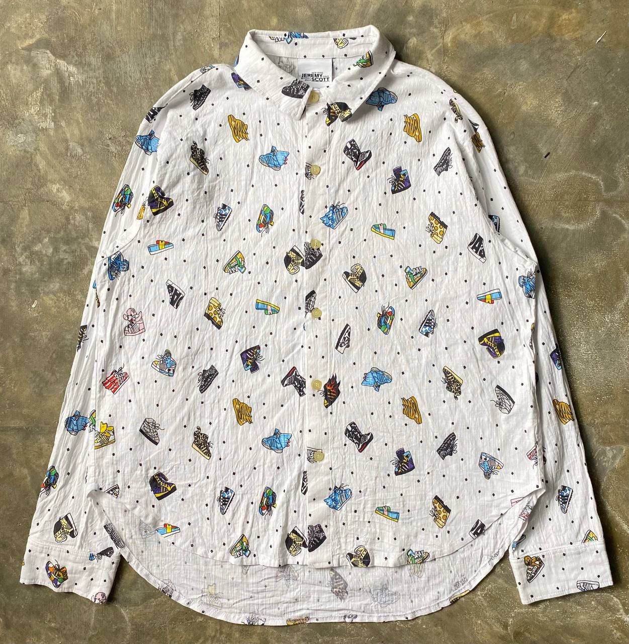 Adidas × Jeremy Scott Shoeprint All Over Print Shirt Size M / US 6-8 / IT 42-44 - 1 Thumbnail