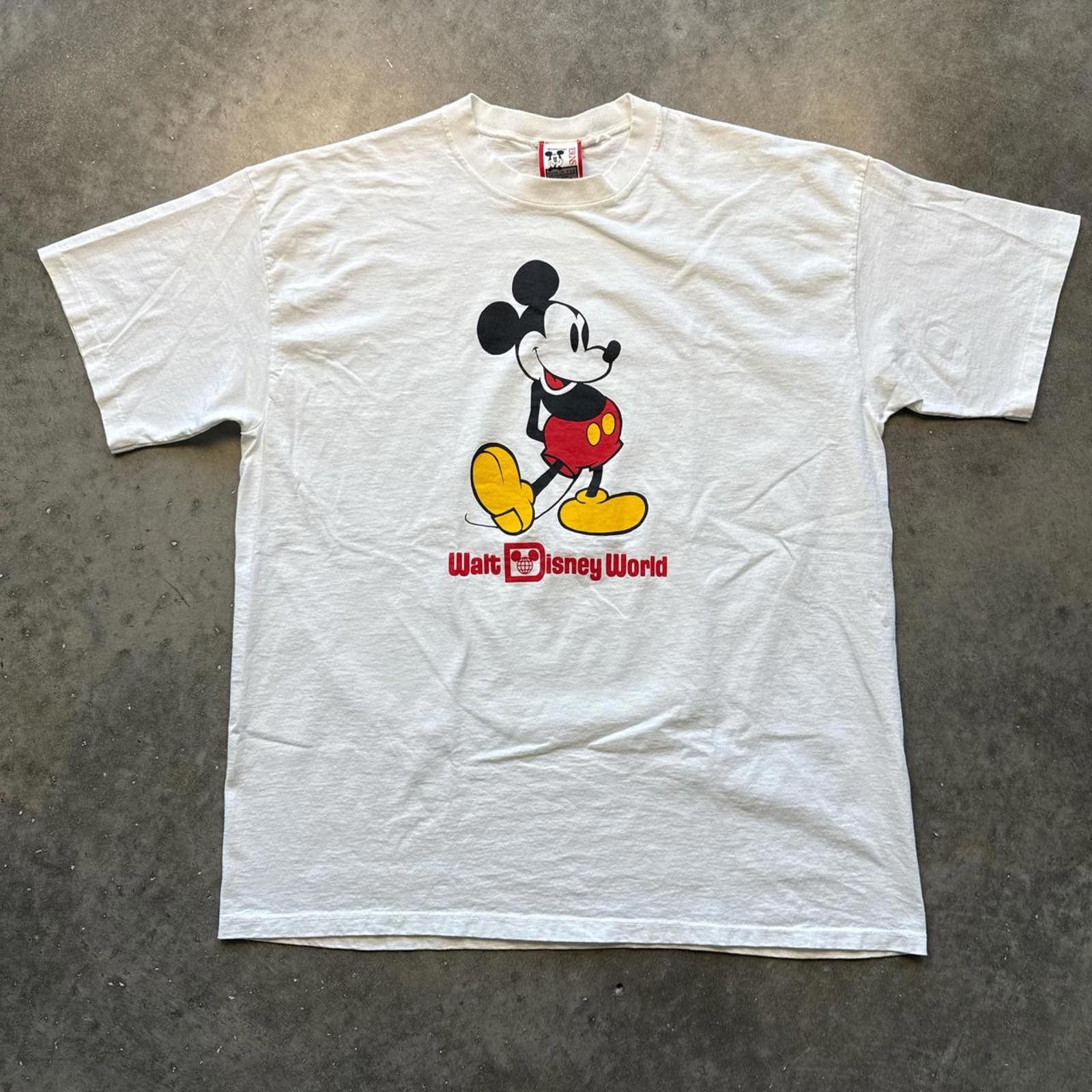 Disney White Mickey Mouse Disney World 90's Single Stitch T-Shirt Size US M / EU 48-50 / 2 - 1 Thumbnail