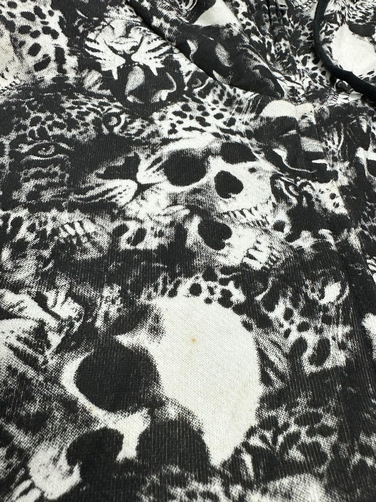 Japanese Brand Glad News Fullprint Skeleton Skull Short Sleeve ZipHoodies Size US M / EU 48-50 / 2 - 13 Thumbnail