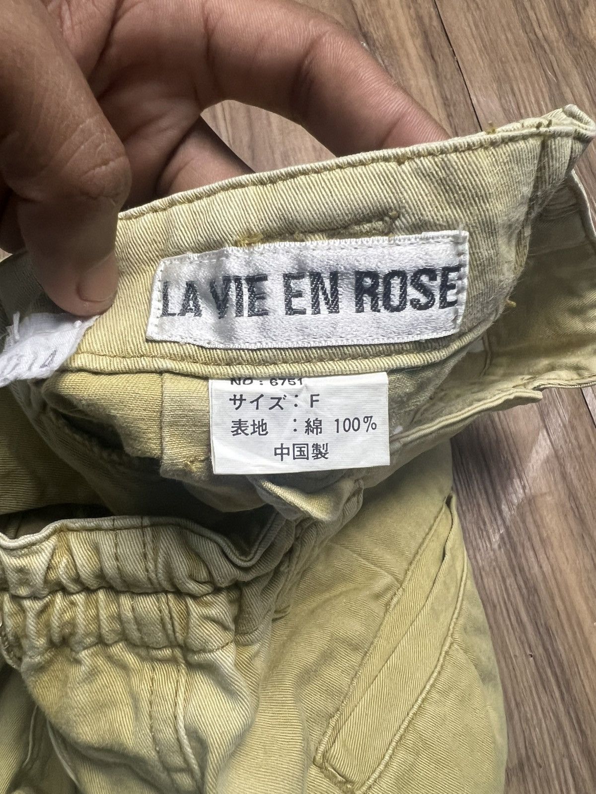 If Six Was Nine LA VIE EN ROSE Panelled Khaki Ankle Zip Pants (42) Size US 26 / EU 42 - 11 Thumbnail