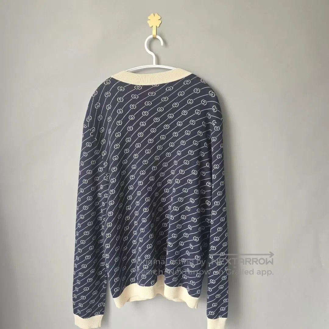 Gucci Guicci Cardigan jacket, silk-cotton blend, all-over print, Size US M / EU 48-50 / 2 - 2 Thumbnail
