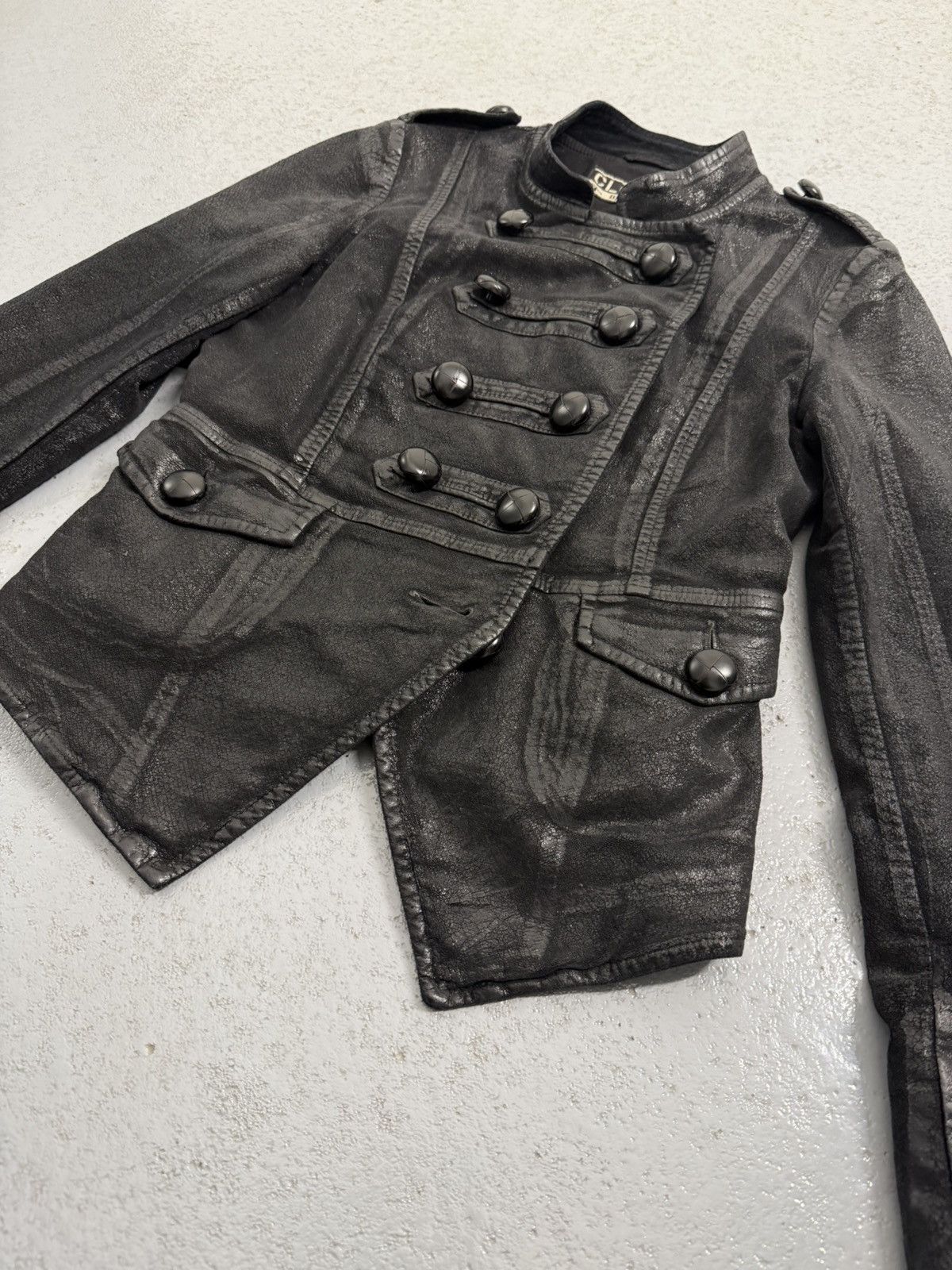 CLOSED Closed Napoleon Double Breasted Waxed Jacket Size XS / US 0-2 / IT 36-38 - 6 Thumbnail