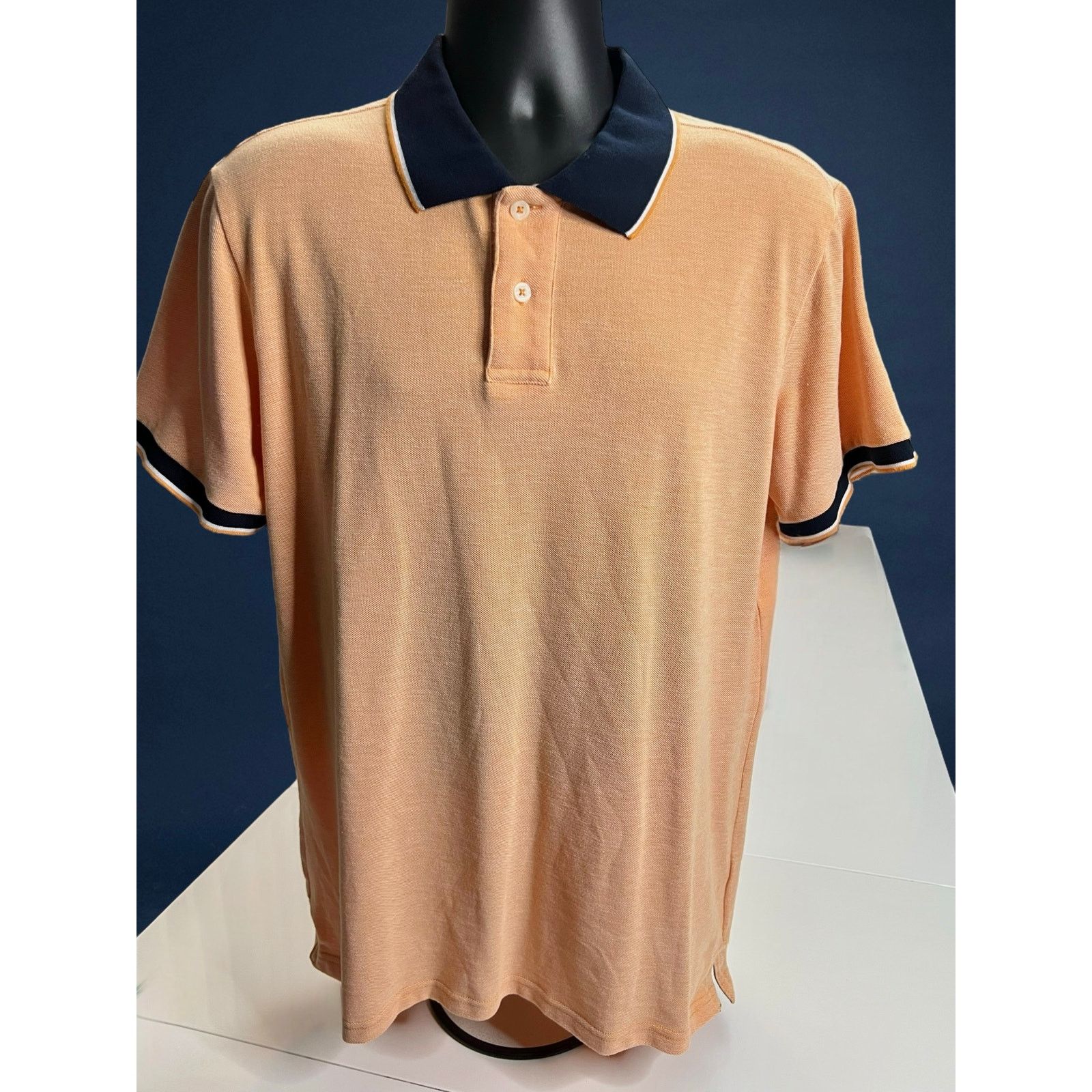 Aeropostale Aeropostale Polo Shirt XL Peach - Navy Collar Short Sleeve Size US XL / EU 56 / 4 - 1 Thumbnail