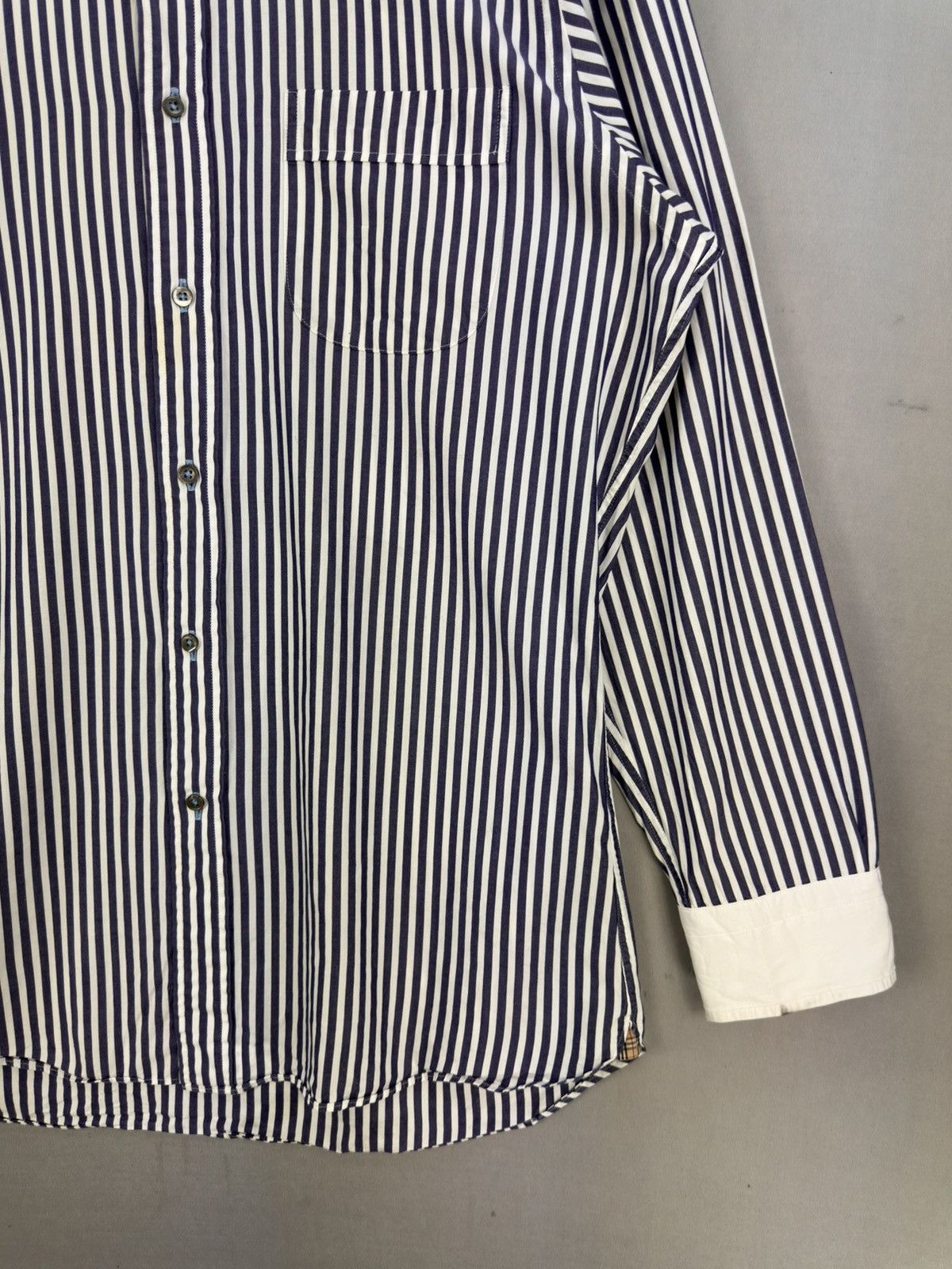 Burberry Burberry Black Label Stripes Flannel Shirt Button Up Size US L / EU 52-54 / 3 - 3 Thumbnail