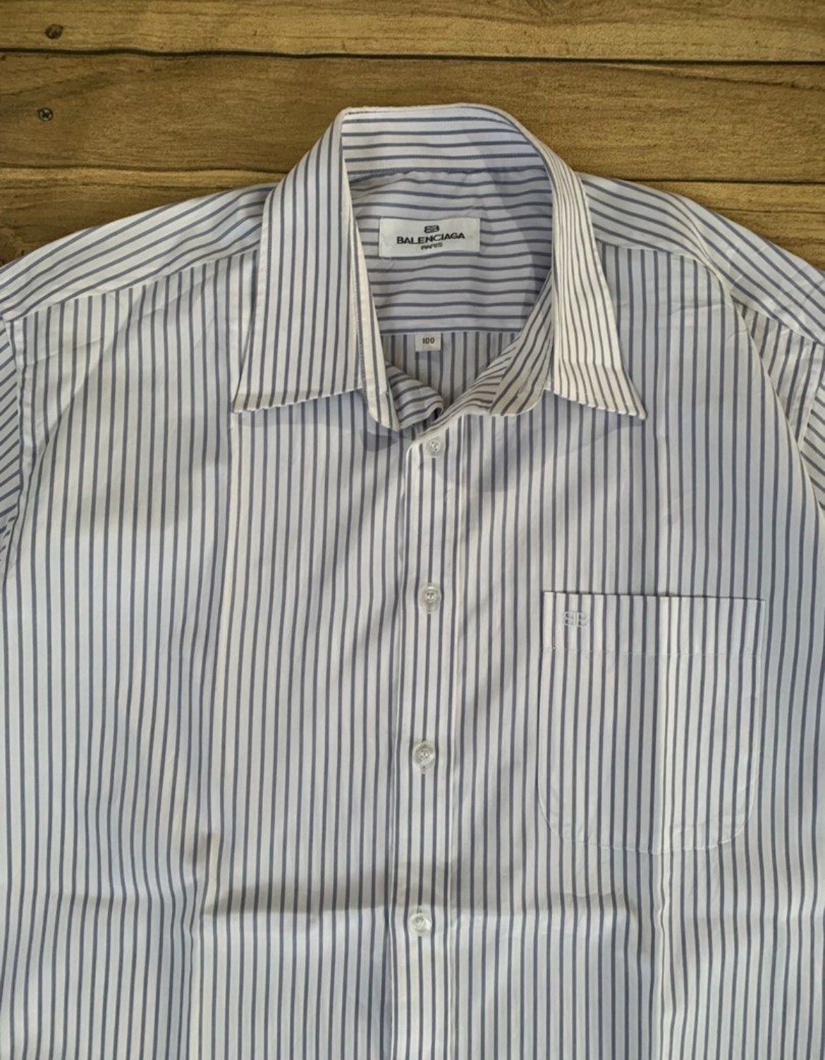 Balenciaga × Designer Balenciaga Stripe Shirt Size US L / EU 52-54 / 3 - 2 Thumbnail