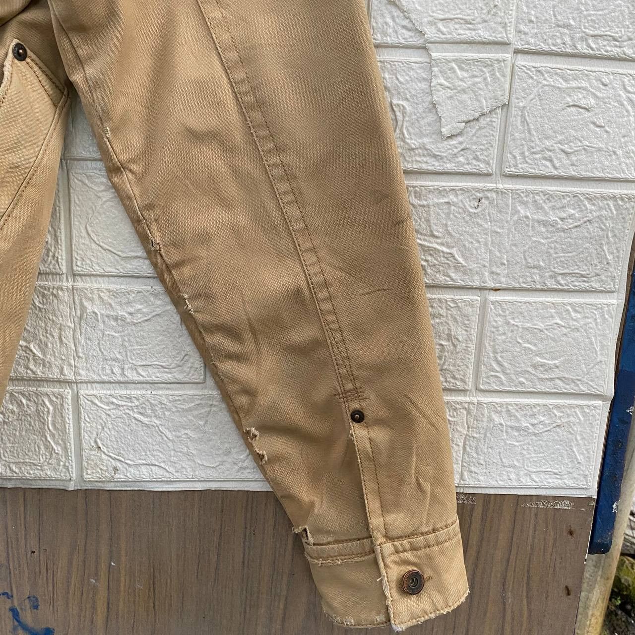American Eagle Outfitters × Vintage Y2k American Eagle Outfitters Distressed Tan Jacket Size US M / EU 48-50 / 2 - 12 Thumbnail