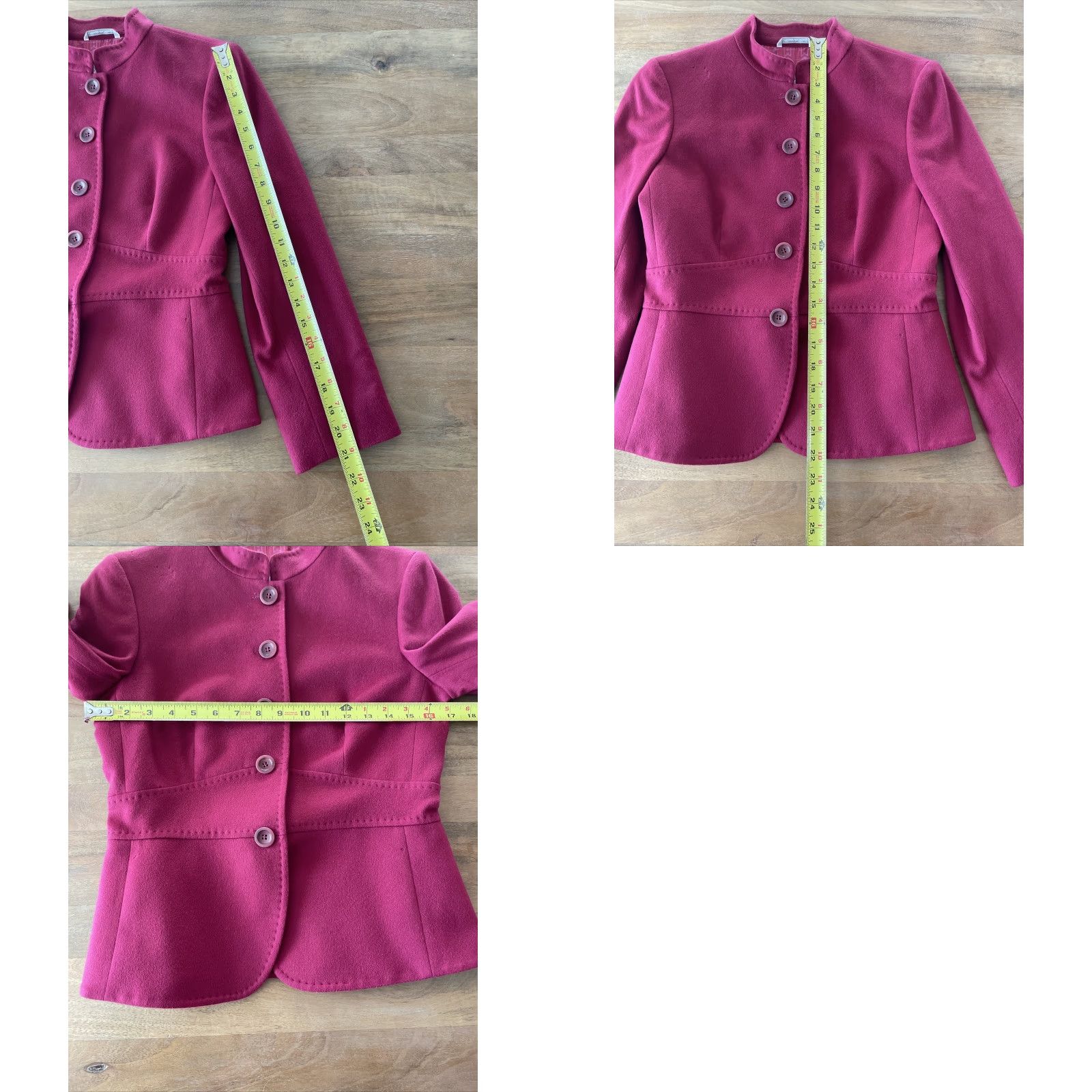 Max Mara Max Mara Blazer Knife Pink Tweed Wool Single-Breasted 5-Button Notch Lapel Women Size 4 Regular Vintage No Size S / US 4 / IT 40 - 10 Thumbnail