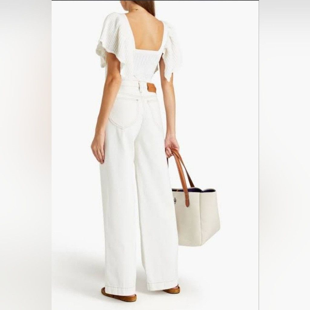 Zara NWT ZARA Ruffled Knit Flutter Sleeve Top Size M / US 6-8 / IT 42-44 - 3 Thumbnail