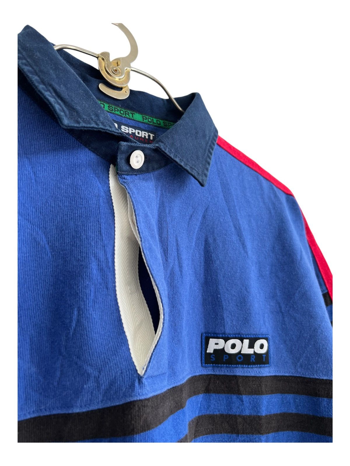 Polo Ralph Lauren 1990s Polo Sport Hi Tech Snow Beach Multicolor Rugby Shirt Size US L / EU 52-54 / 3 - 7 Thumbnail