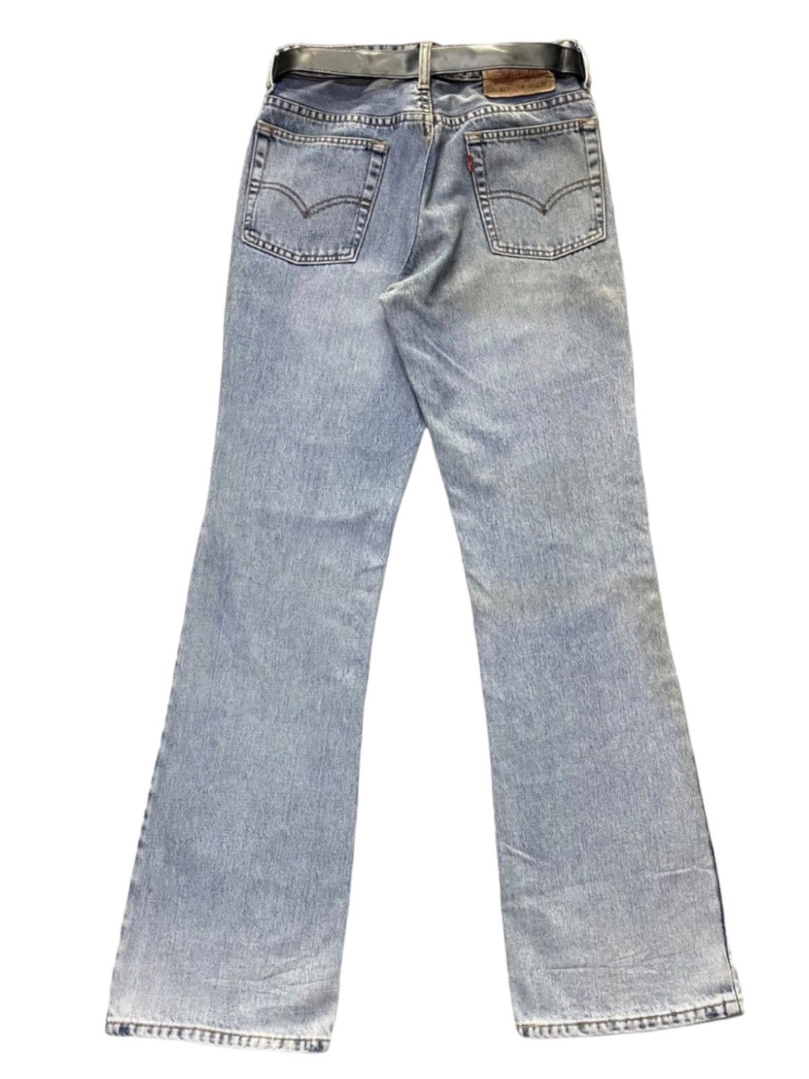 Levi's × Vintage Vtg Levi’s 517 Flared Crash Distressed Jeans leather belt Size US 30 / EU 46 - 2 Thumbnail