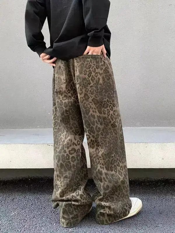 VIBE Vintage Brown Leopard Print Straight Leg Micro Jeans Size US 32 / EU 48 - 4 Thumbnail
