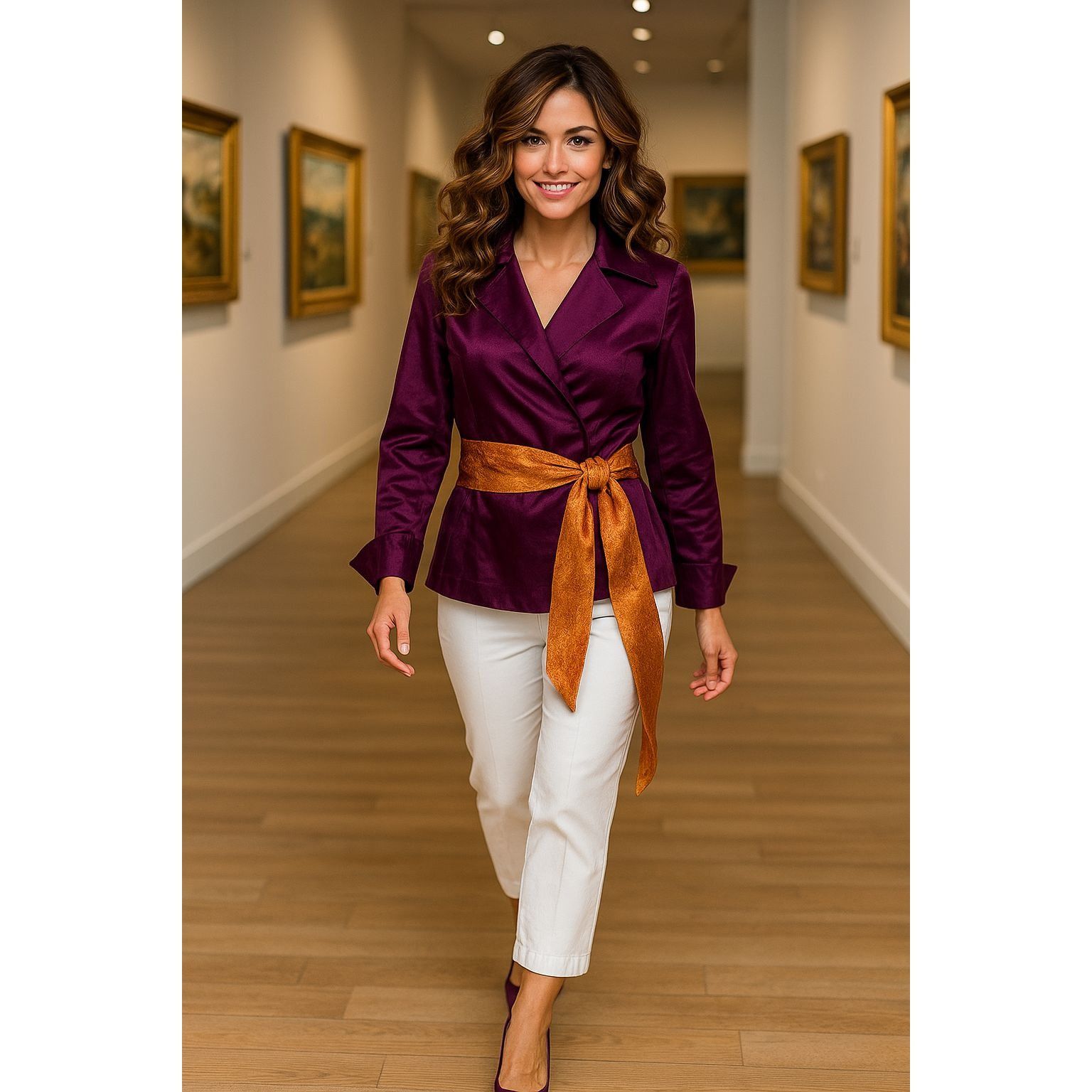 Other Mestiza New York Large Dark Purple Silk Wrap Jacket Orange B Size L / US 10 / IT 46 - 1 Thumbnail
