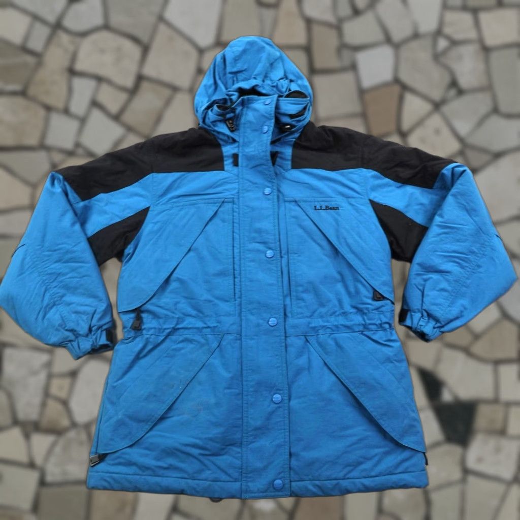 Vintage VINTAGE LL Bean Jacket Women Petite Small Blue Insulated Parka Hooded Mid-Length Winter Casual Travel Workwear Smart Outdoor Size S / US 4 / IT 40 - 1 Thumbnail