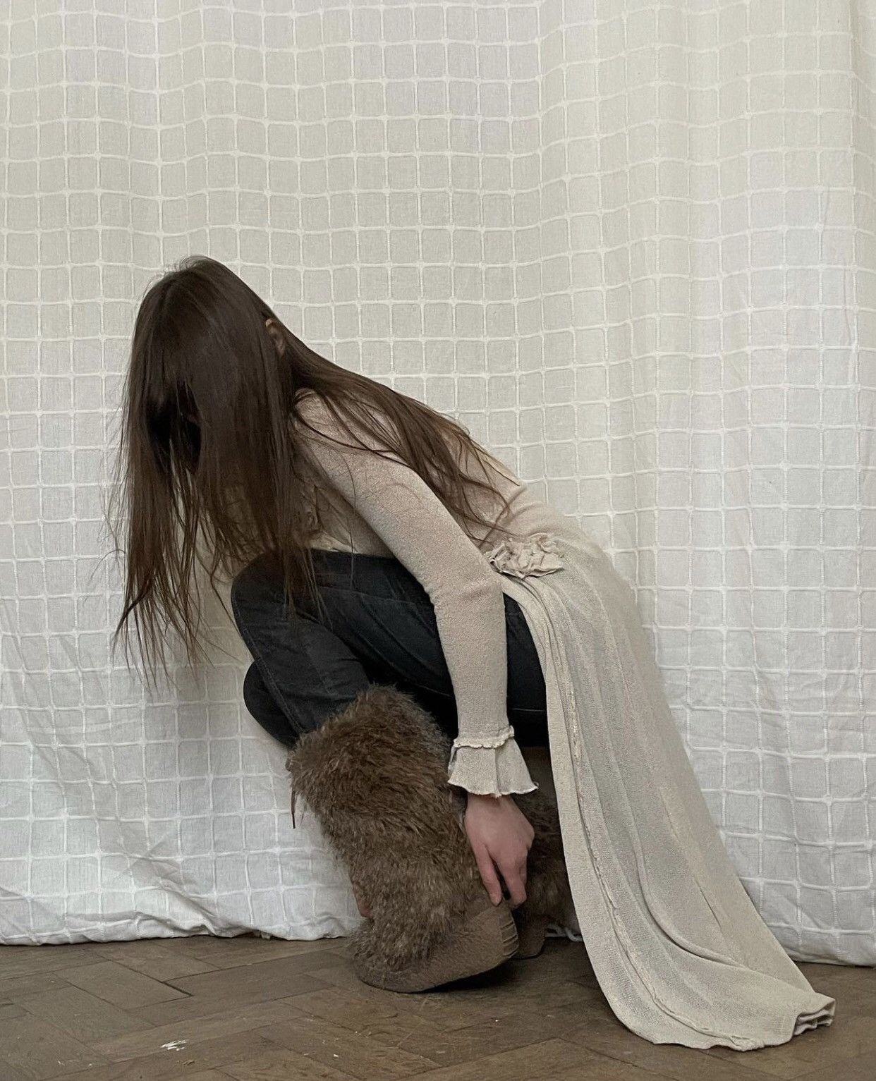 image of Avant Garde x Vintage Fur Yeti Boots Y2K Vintage in Brown, Women's (Size 9)