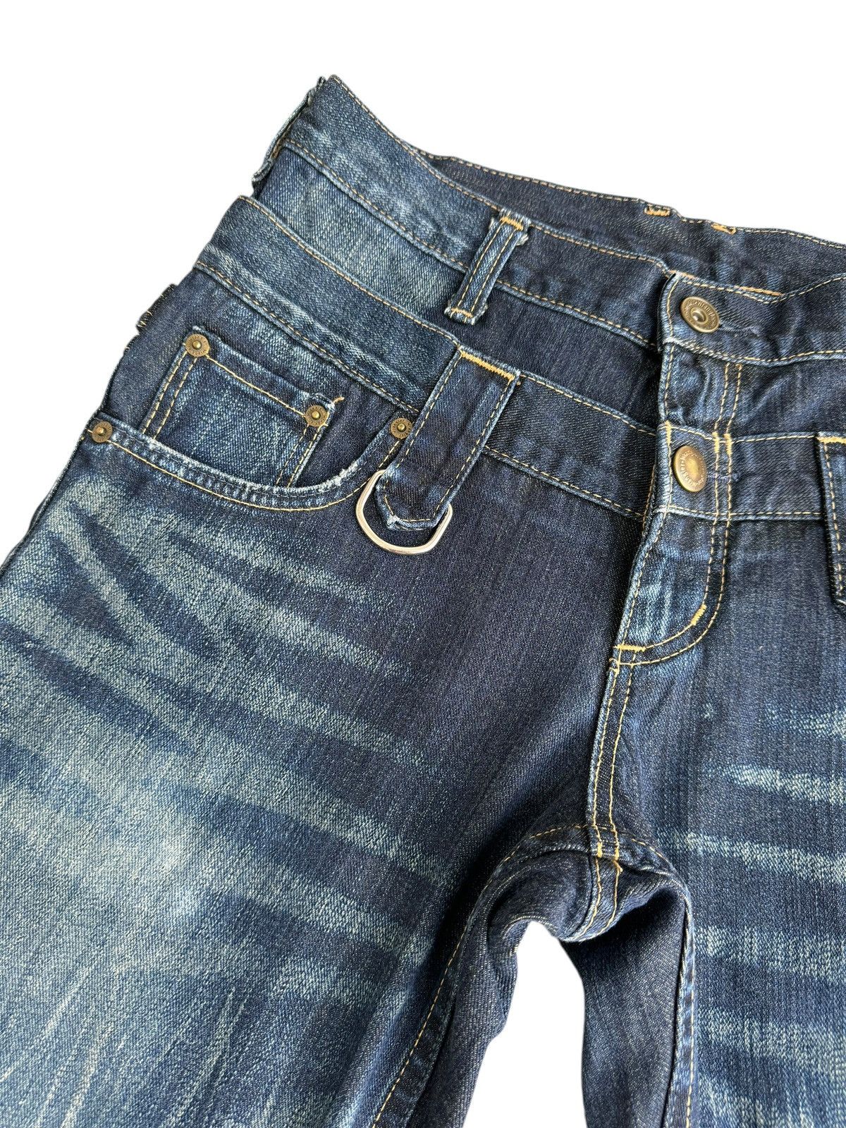 Le Grande Bleu (L.G.B.) × Wrangler ⚡️⚡️Japanese Brand Distressed Wrangler Double Waist Jeans Size US 30 / EU 46 - 5 Thumbnail
