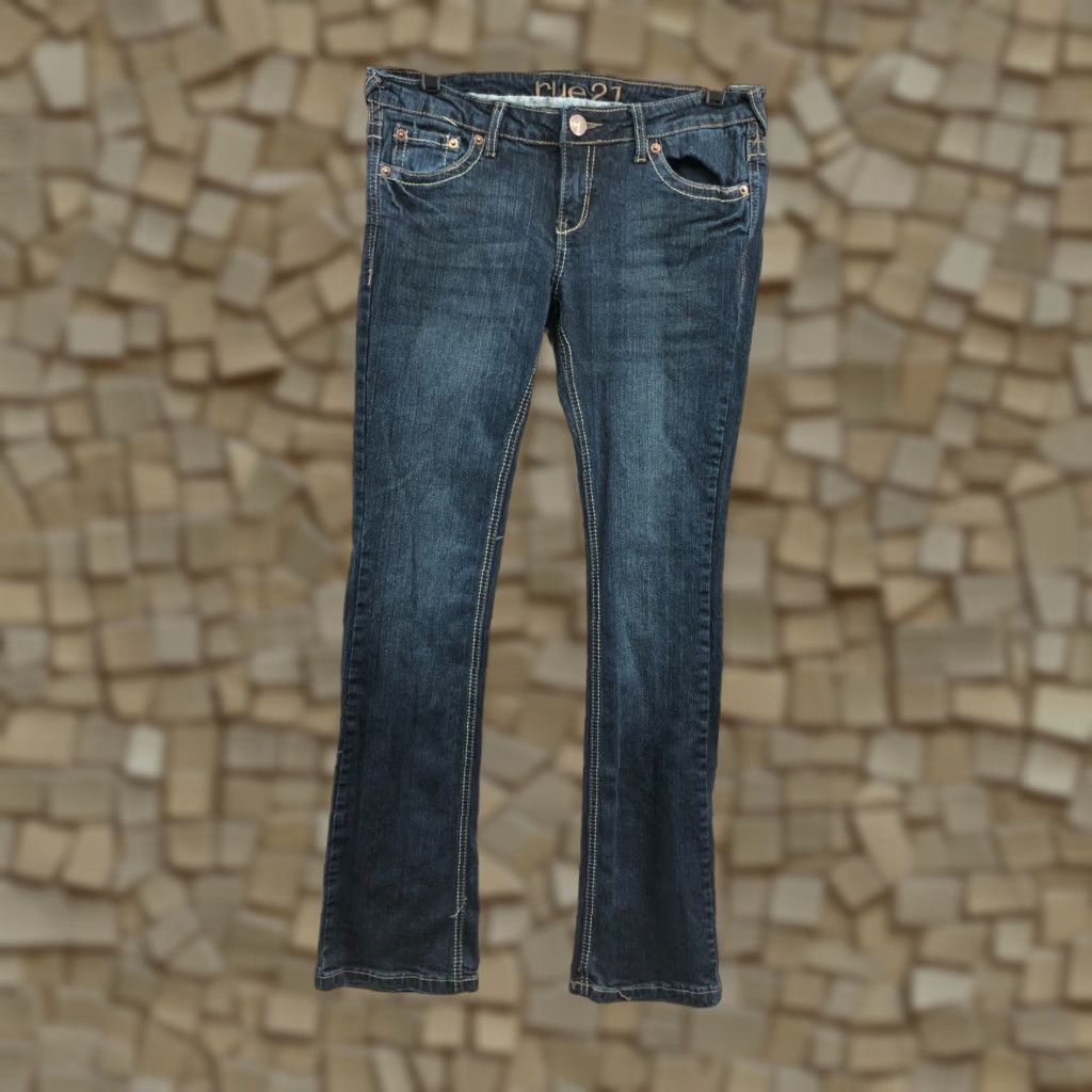 Vintage Rue21 Slim Boot Jeans Womens Juniors Size 5/6 Medium Wash Blue 5-Pocket Denim Jeans Rue 21 Slim Boot Womens Size 27" / US 4 / IT 40 - 1 Thumbnail