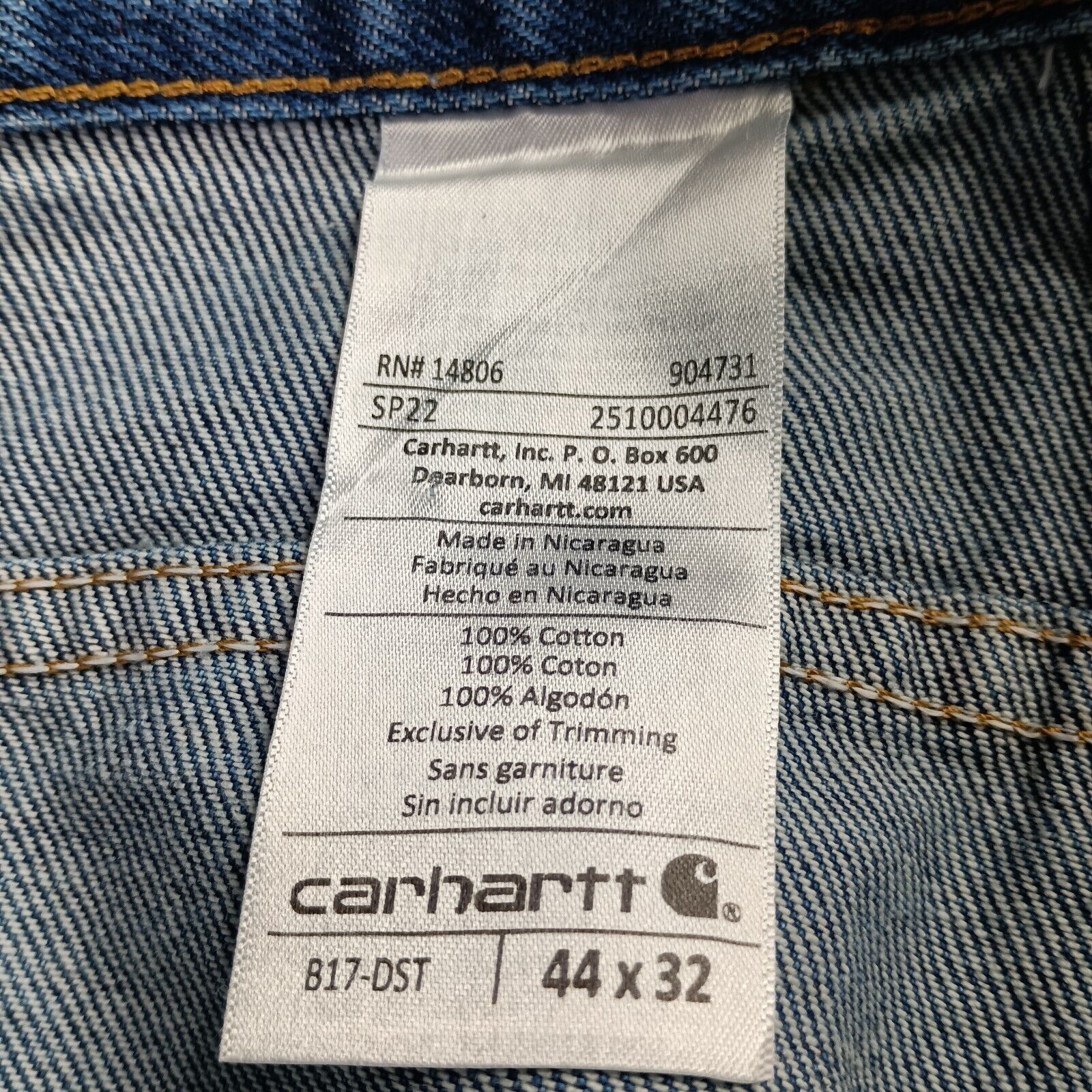 Carhartt Carhartt Jeans Men's Size 44x32 Blue Tapered Leg Relaxed Fit Size US 44 / EU 60 - 5 Thumbnail