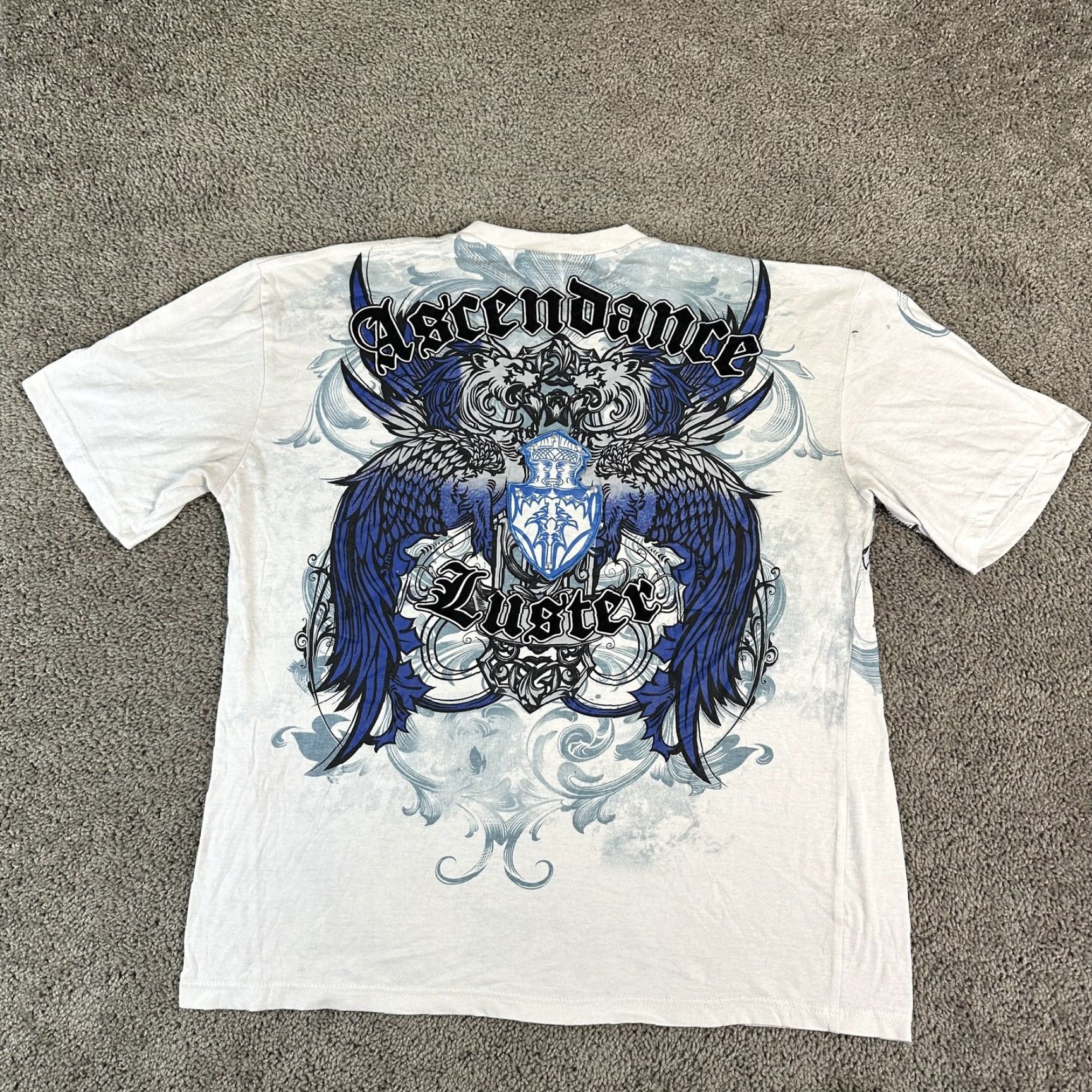 Express DWNTWN Express Shirt Mens Large White Graphic Tattoo Ascendance Luster Tee Short Sleeve Crew Neck Size US L / EU 52-54 / 3 - 2 Thumbnail