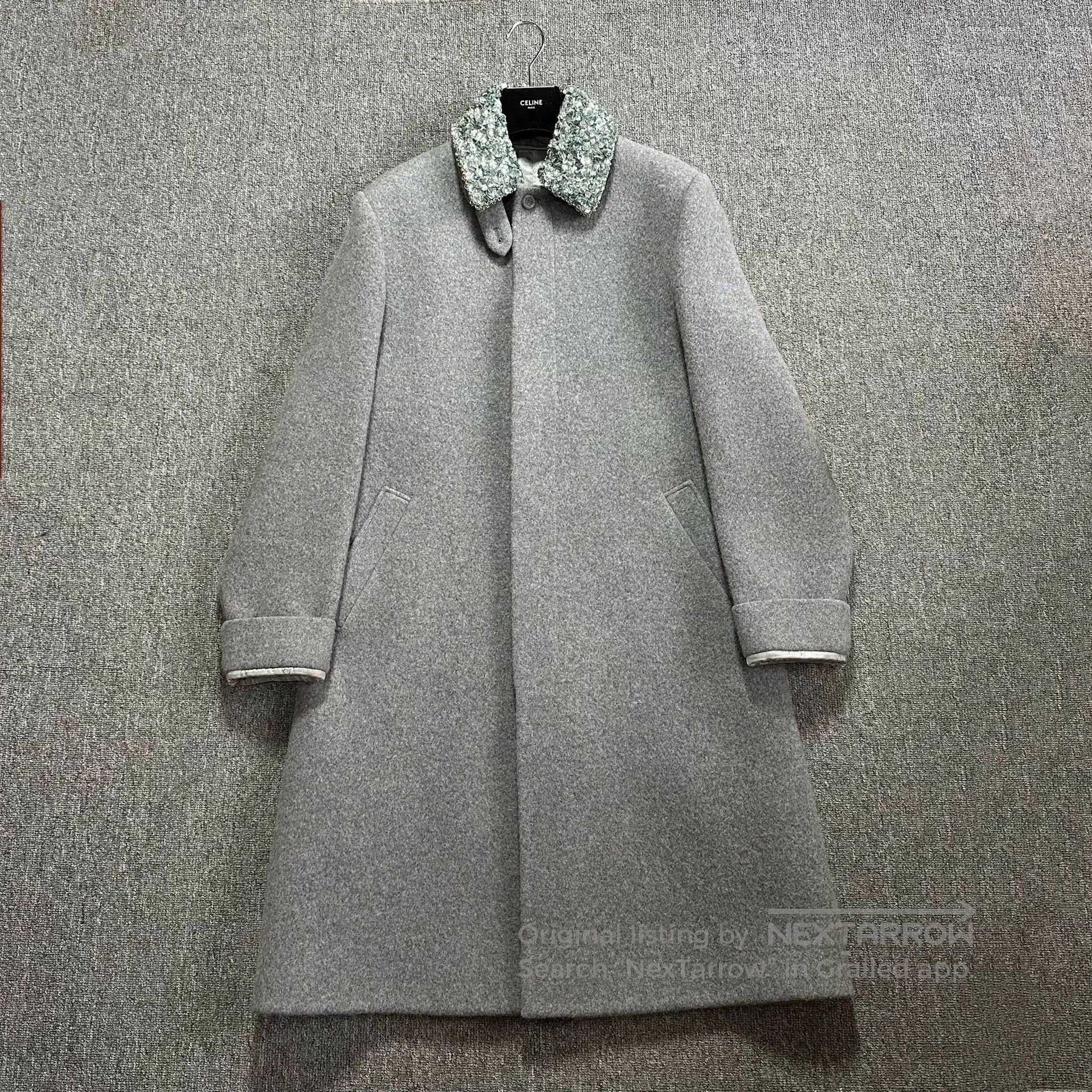 Dior Dior Man Gray Crystal Collar Overcoat. Size US L / EU 52-54 / 3 - 1 Thumbnail