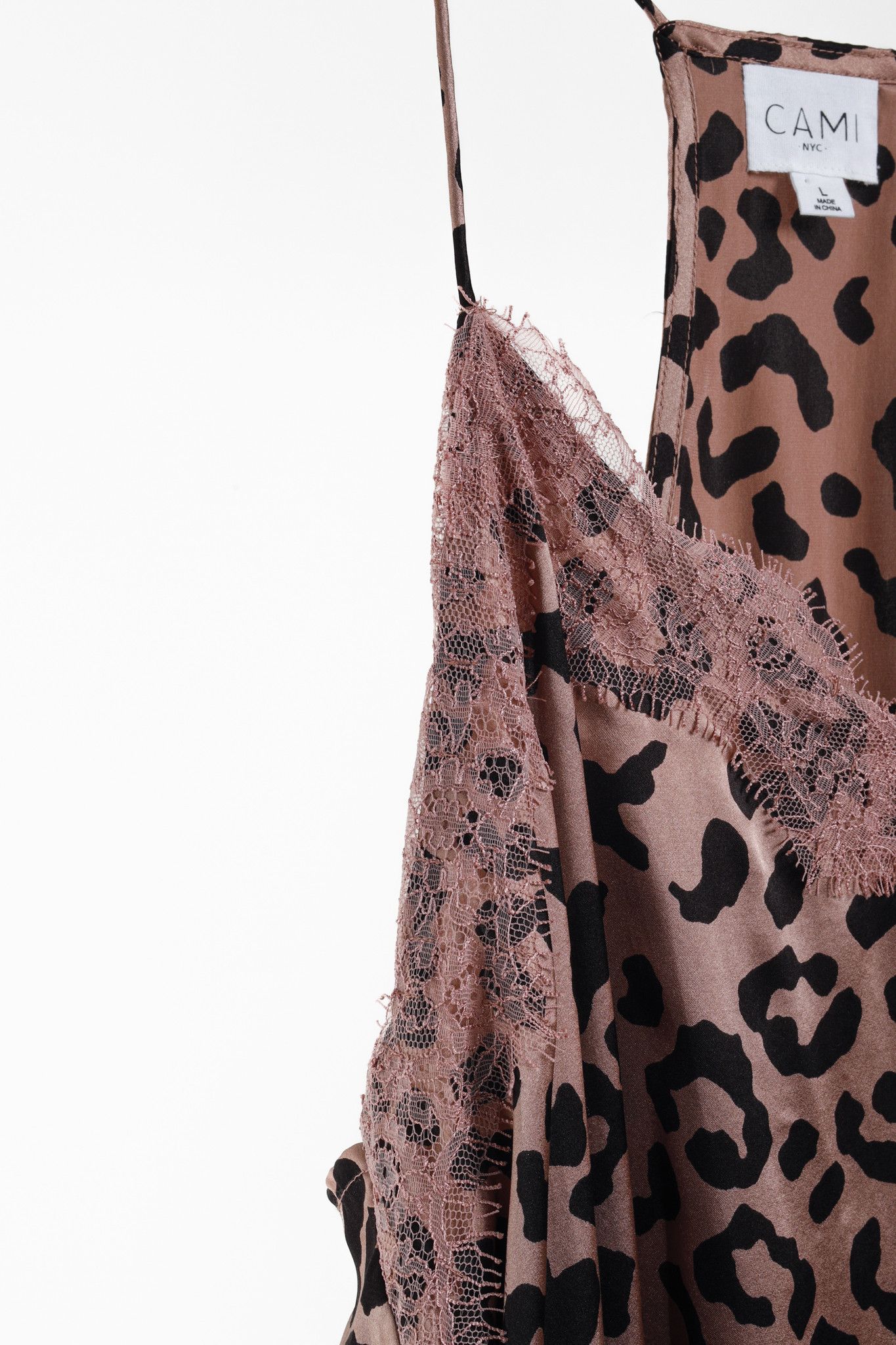 CAMI NYC Cami NYC Blush Black Leopard Print Racer Lace Cami Size L / US 10 / IT 46 - 5 Thumbnail