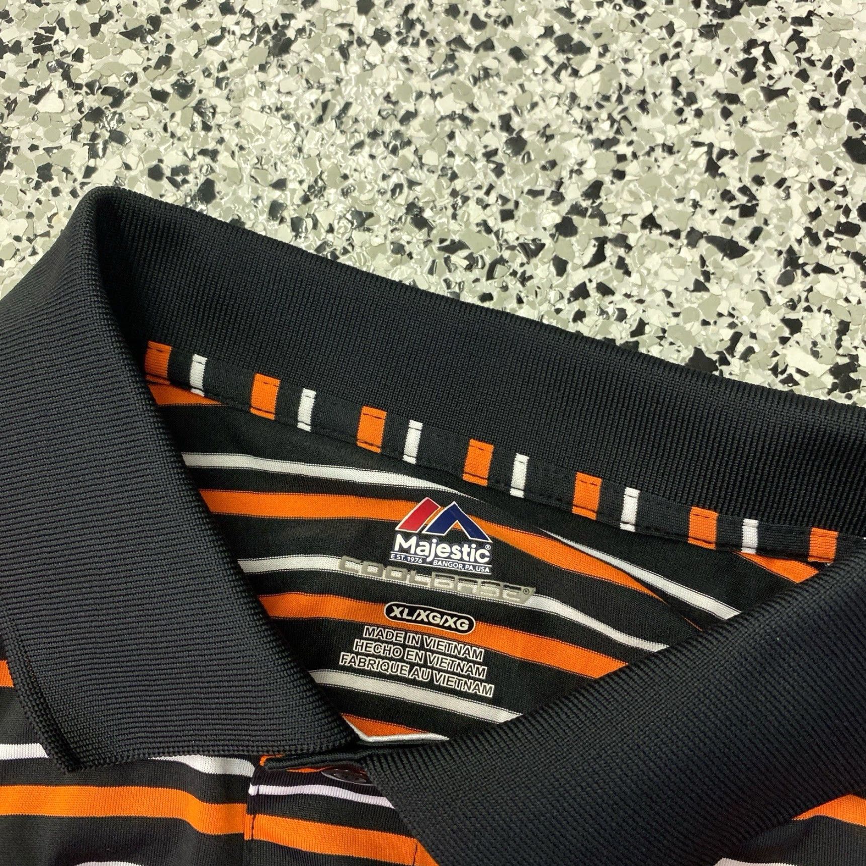 Vintage VINTAGE San Francisco Giants Majestic Polo Shirt XL Striped Men Short Sleeve Orange Golf Walking CoolBase Size US XL / EU 56 / 4 - 2 Thumbnail