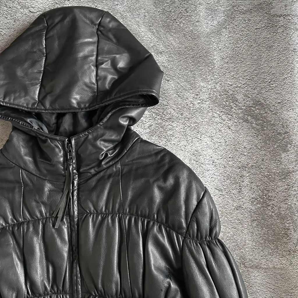 Armani Armani Jeans Archive Real Leather Puffer Pleated Jacket Size US M / EU 48-50 / 2 - 3 Thumbnail