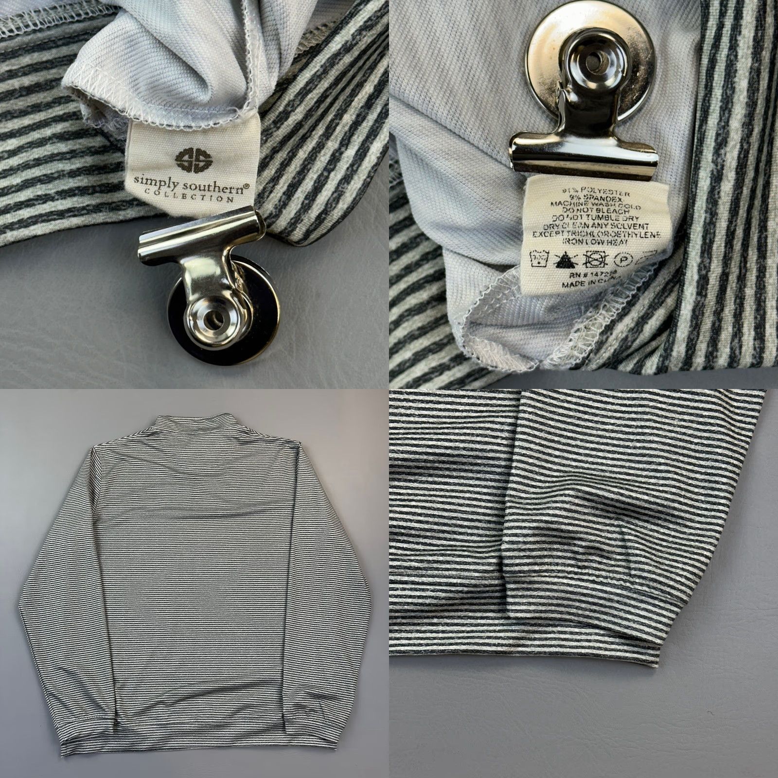 Vintage Simply Southern Collection Pullover Mens 2XL Stripe Performance 1/4 Zip Golf Shirt Men Gray Striped 1/4 Zip Size US XXL / EU 58 / 5 - 8 Thumbnail