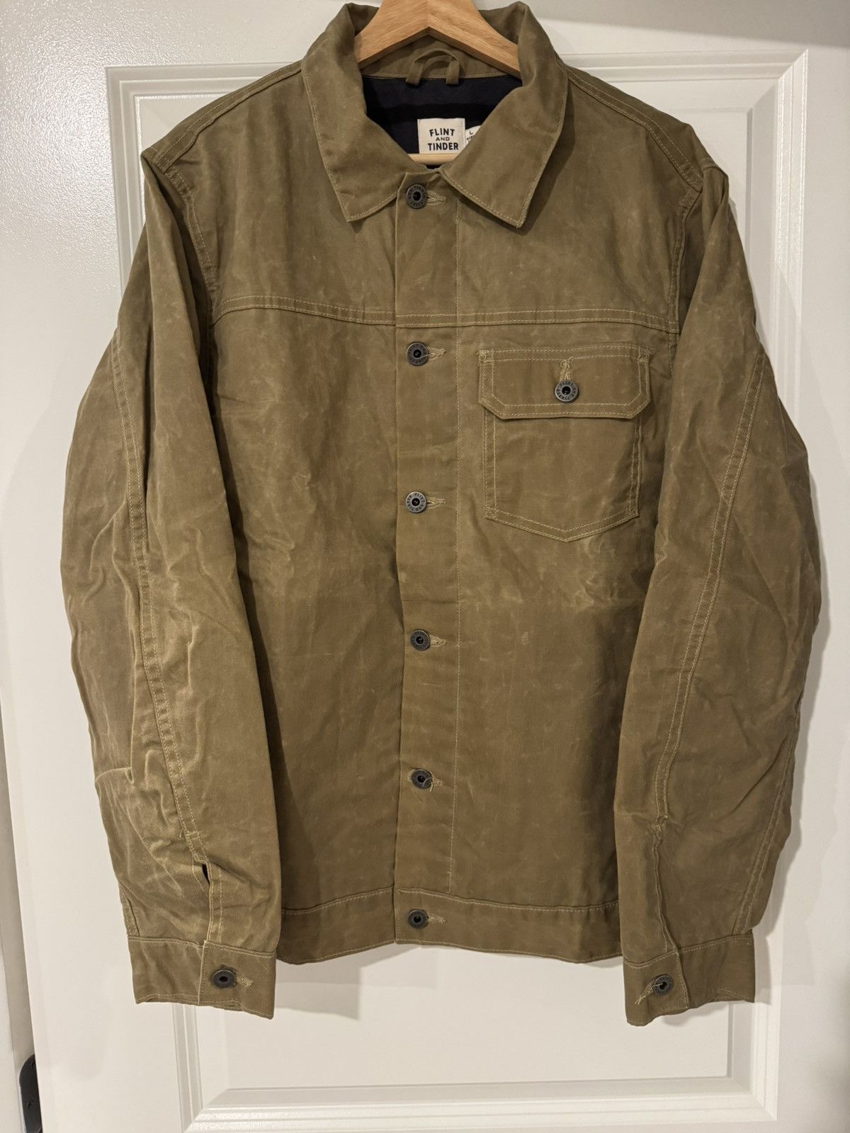 Flint And Tinder Flannel-Lined Waxed Trucker Jacket Size US L / EU 52-54 / 3 - 2 Thumbnail