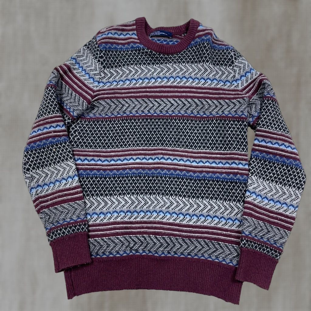 Gap VINTAGE Gap Sweater Men Medium Tall Maroon Wool Knit Mock Neck Pullover Geometric Logo 90s Retro Classic Preppy Golf Hiking Walking Size US M / EU 48-50 / 2 - 1 Thumbnail