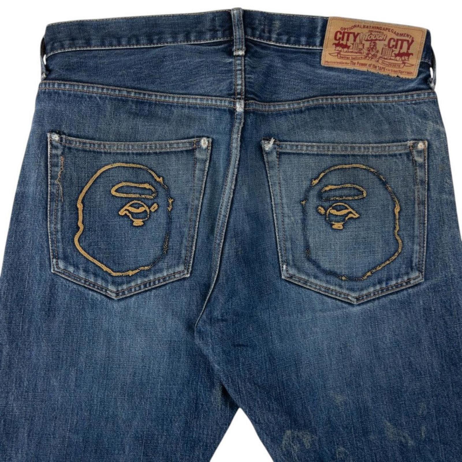 Bape Vintage Bape Embroidered Denim Jeans Size M Size US 32 / EU 48 - 1 Thumbnail