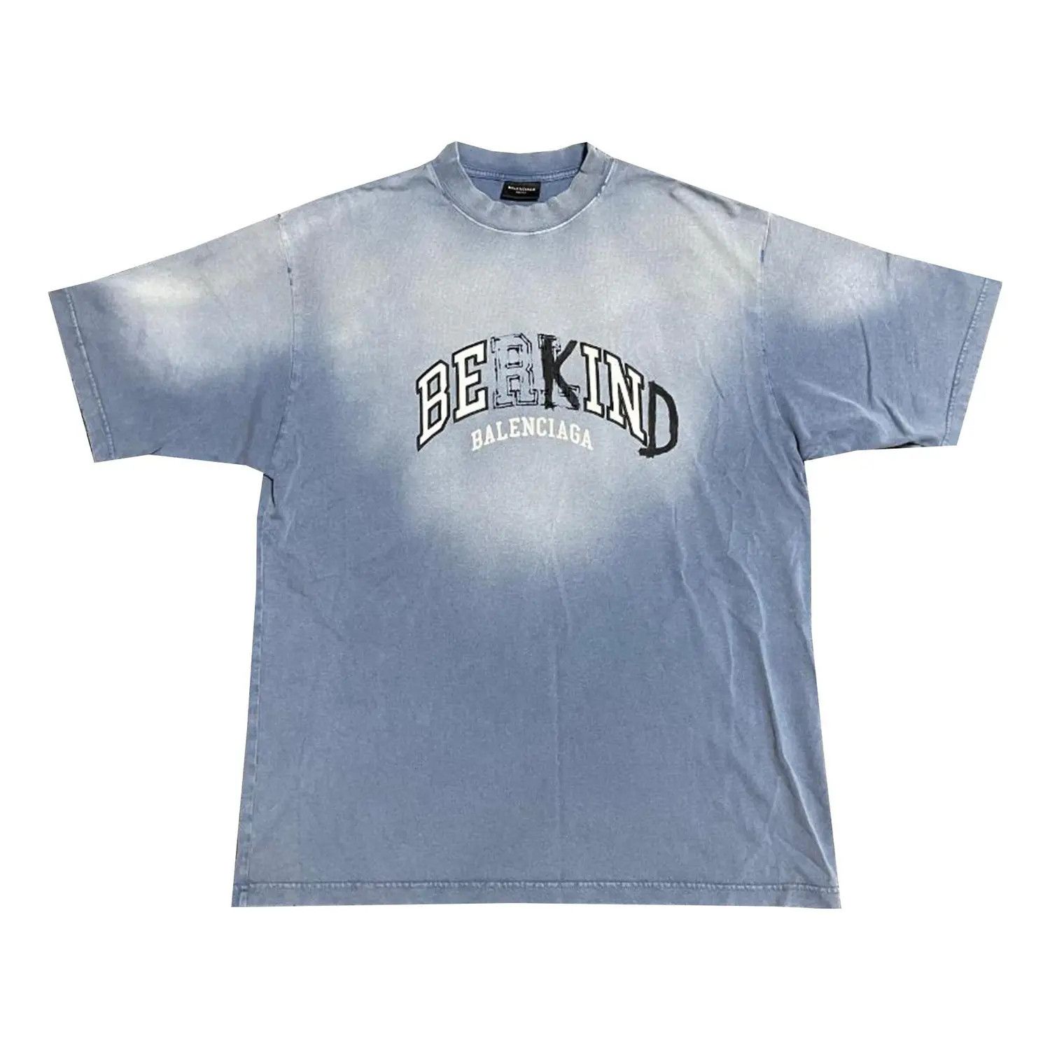 Balenciaga o1s1rm1224 Medium Fit T-Shirt in Fadded Blue/White Size US M / EU 48-50 / 2 - 1 Thumbnail