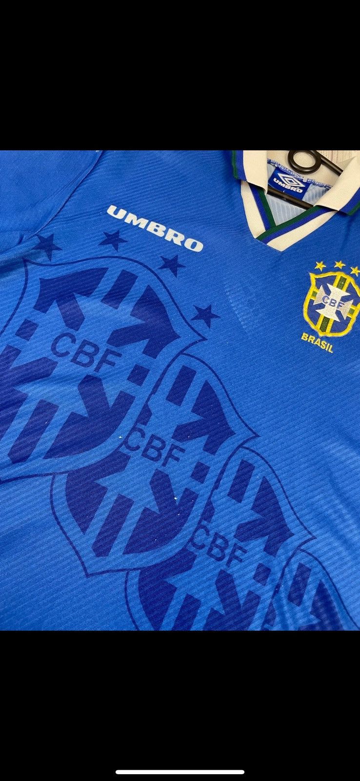 Umbro Vintage umbro Brazil soccer jersey away 1994 blue rare L Size US L / EU 52-54 / 3 - 16 Thumbnail