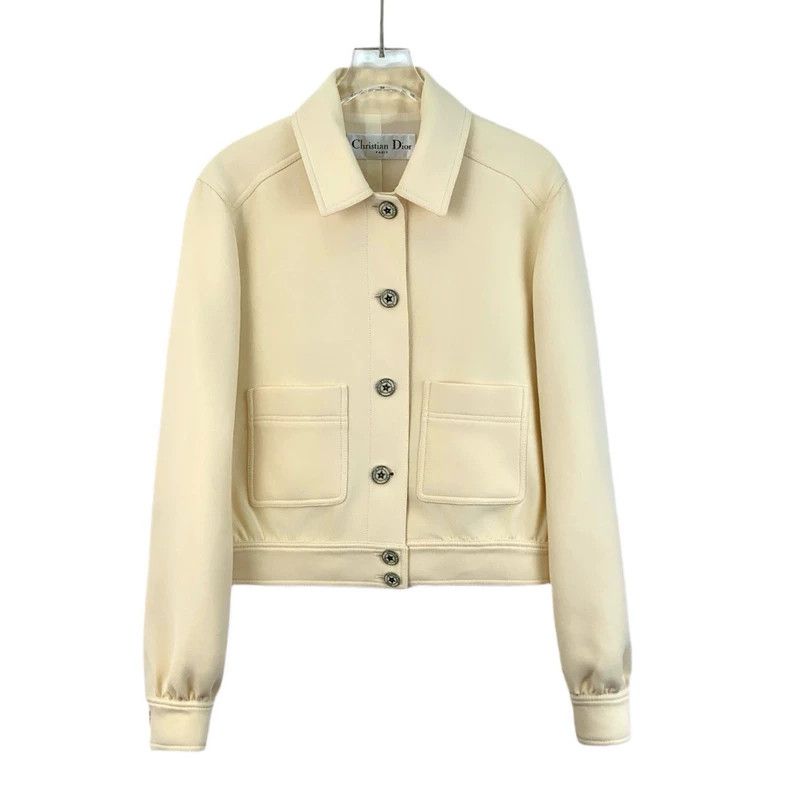 Dior Beige wool lapel single-breasted long-sleeved jacket 2