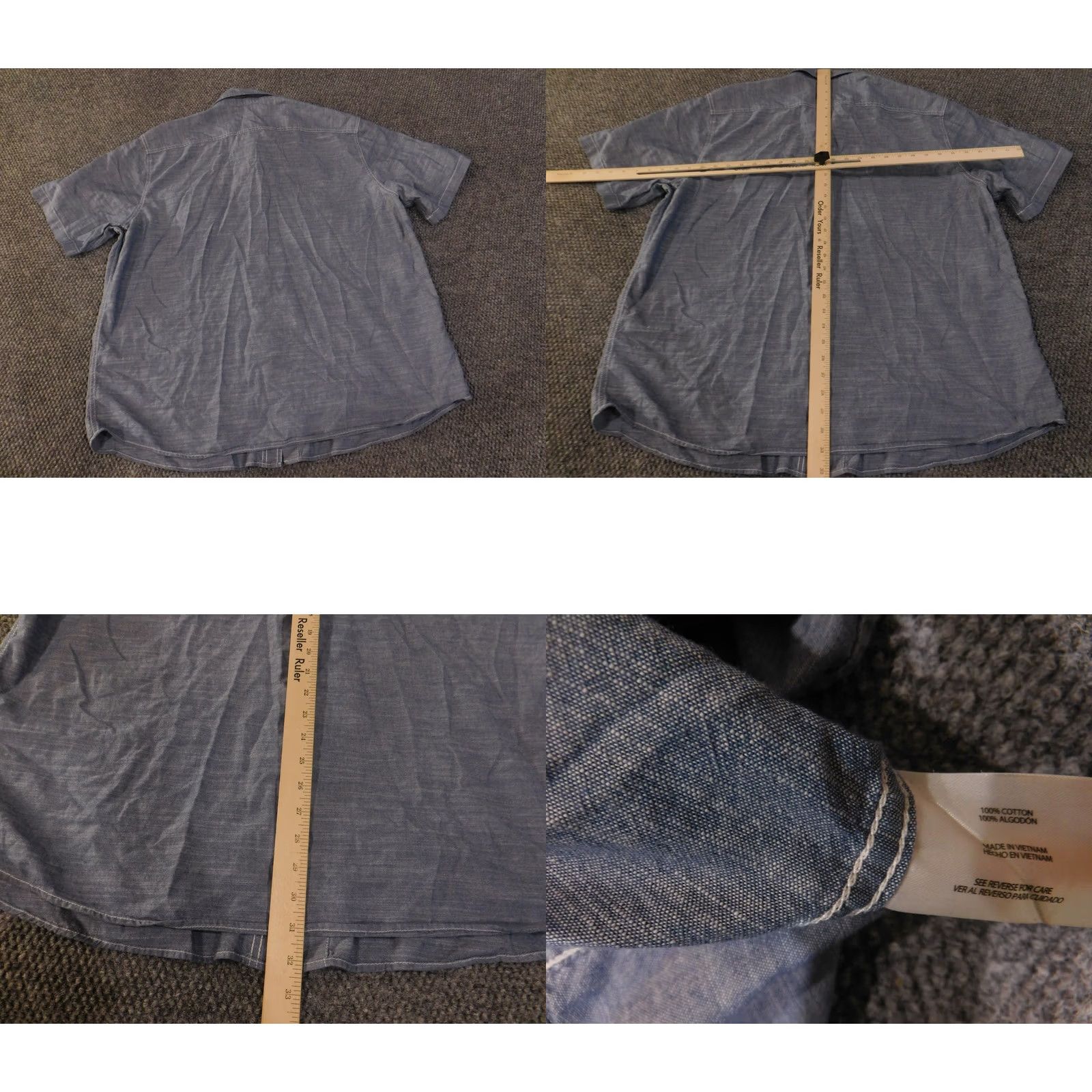 Vintage Woolrich Button-Up Shirt Mens 2XL Blue Chambray Casual Outdoor Slimming Pockets Short Sleeve Regular Fit Classic Outdoor Mens Size US XXL / EU 58 / 5 - 7 Thumbnail