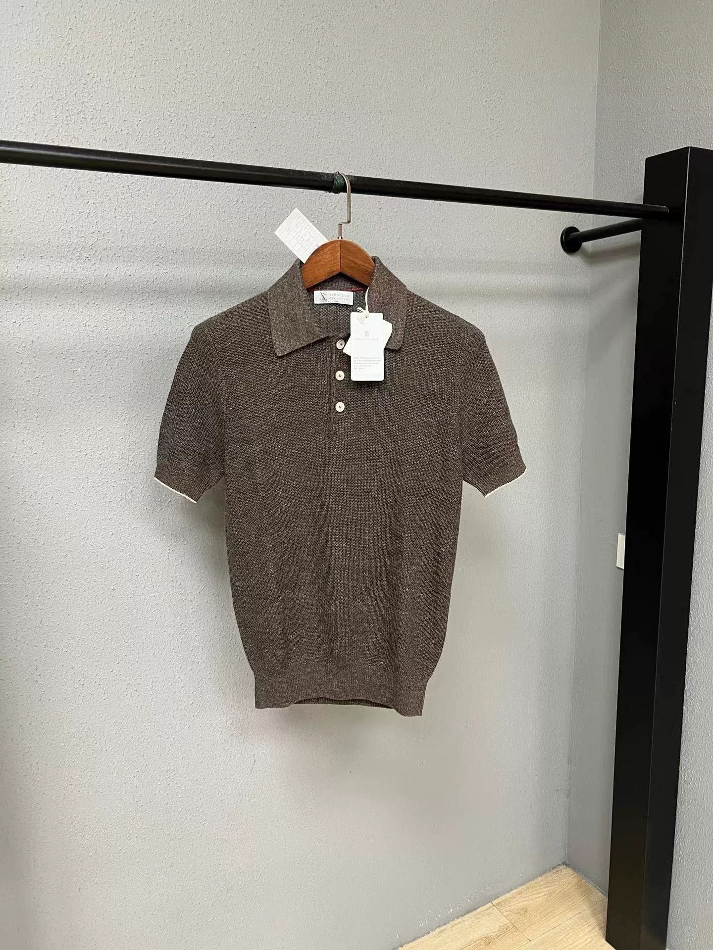 Brunello Cucinelli Brunello Cucinelli Short-Sleeve Knit Polo Size US M / EU 48-50 / 2 - 1 Thumbnail